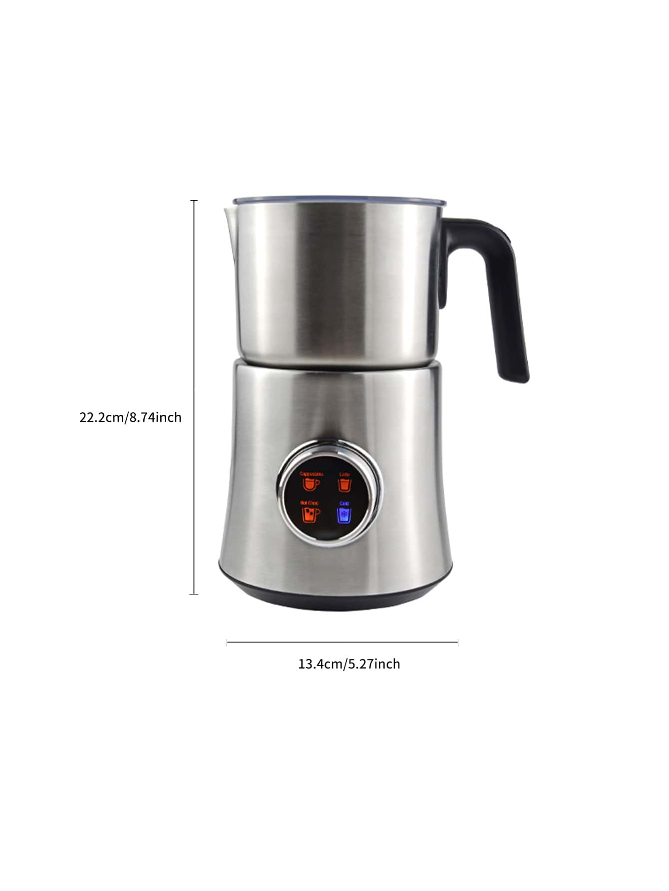 1pc Electric Milk Frother Mf06, Stainless Steel, Ideal For Home Use To Make Coffee Latte Art And Foamed Milk-Silver-4