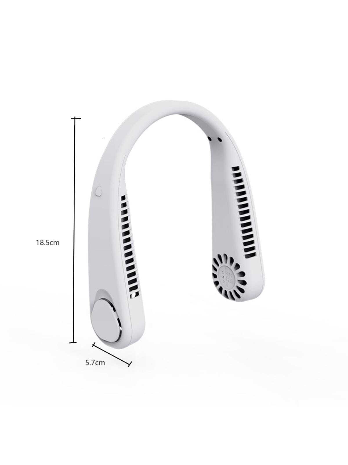 Rechargeable Neckband Fan Wearable Outdoors Without Blade-White-10