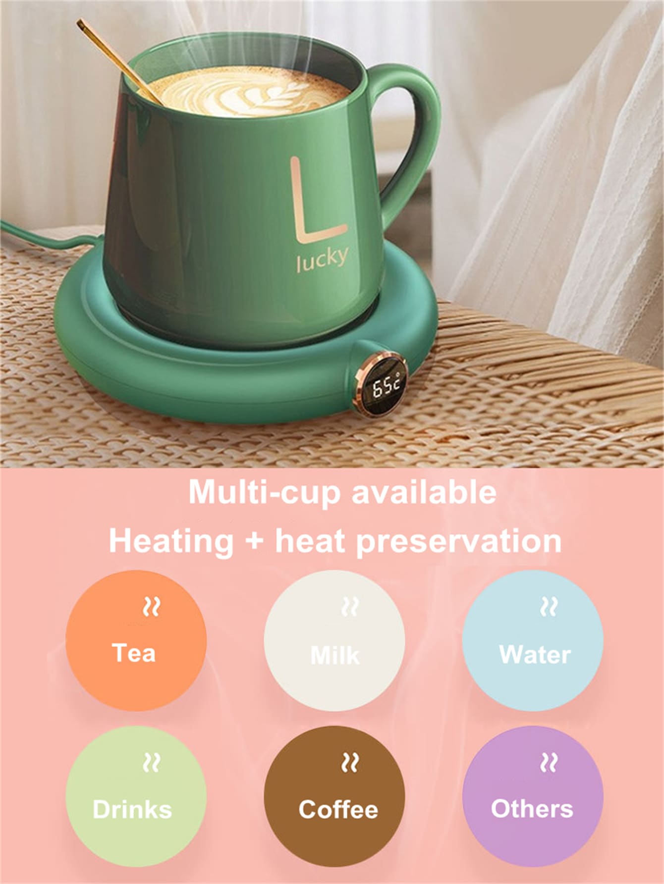 Coffee Cup Heater Coaster, Used For Heating Coffee, Drinks, Milk