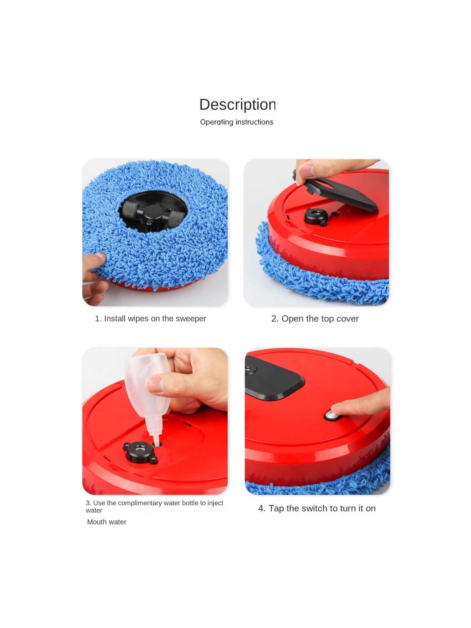 Household Portable Mopping Robot Humidifier Spray Wet and Dry Cleaning Mopping Robot Floor Mopping Robot Machine-Black-10