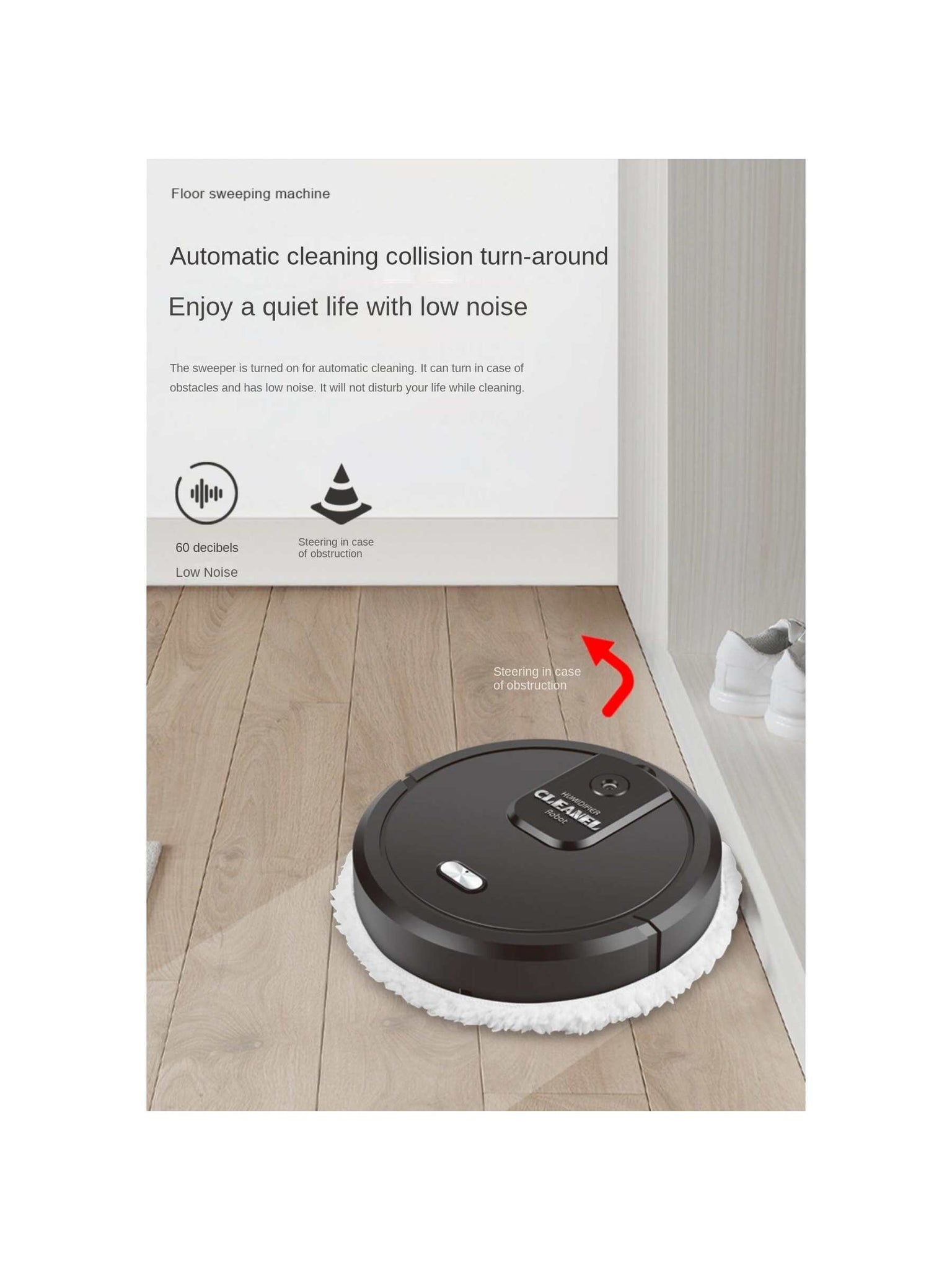 Household Portable Mopping Robot Humidifier Spray Wet and Dry Cleaning Mopping Robot Floor Mopping Robot Machine-Red-2