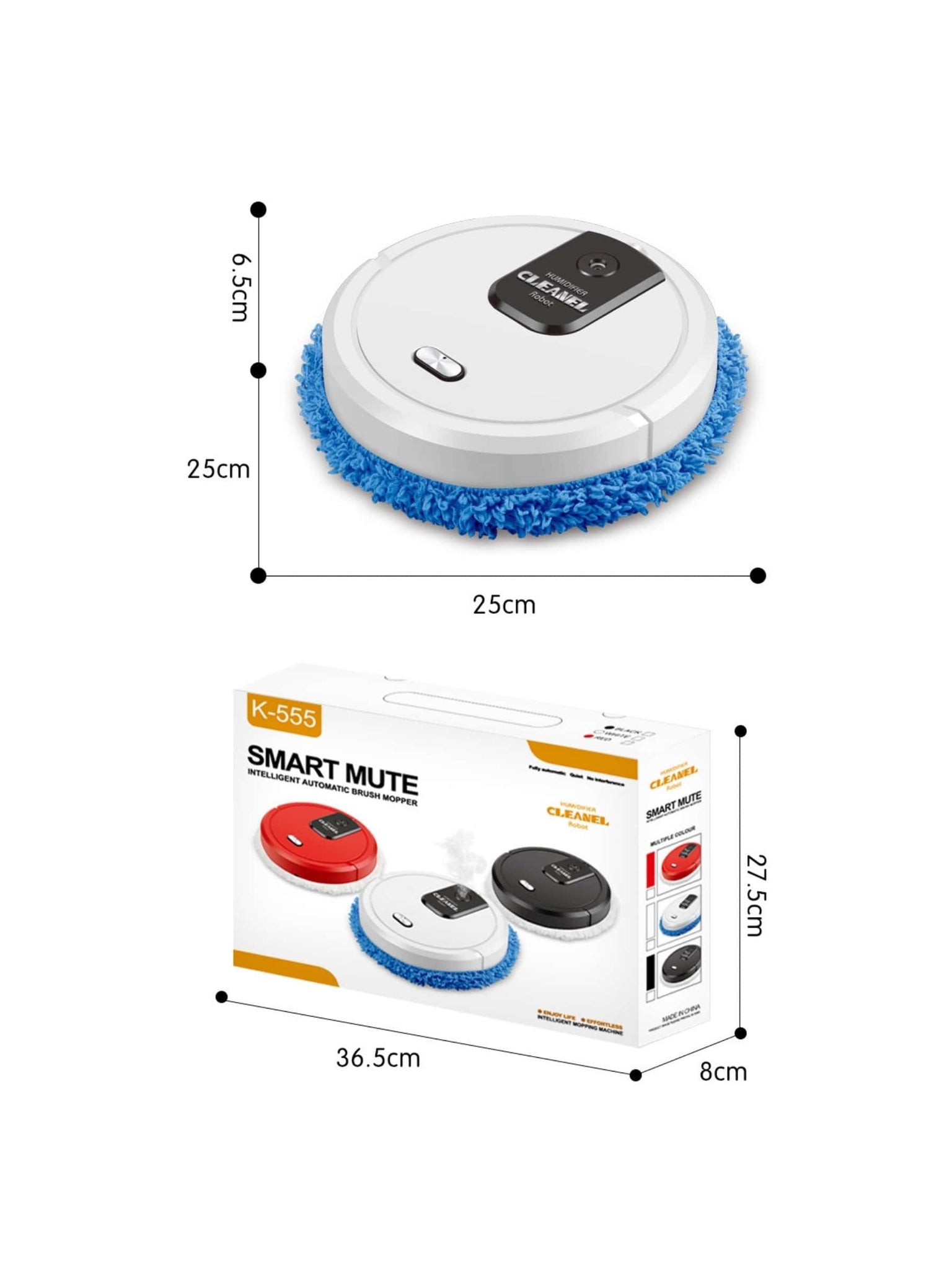 Household Portable Mopping Robot Humidifier Spray Wet and Dry Cleaning Mopping Robot Floor Mopping Robot Machine-Red-11