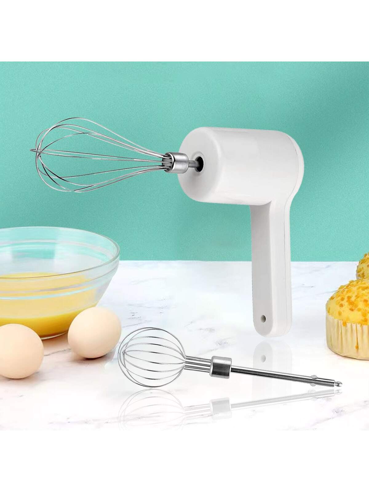 1pc Mini Household Electric Handheld Egg Beater Baking Tool, Wireless Whisk  For Egg White, Cream And Dough Mixing