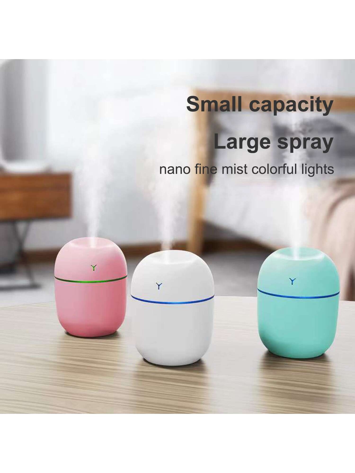 250ml Mini Egg Drop Humidifier Car Fog Home Desktop Air Mute Small Humidifier(The humidifier works only when plugged in)-Green-2