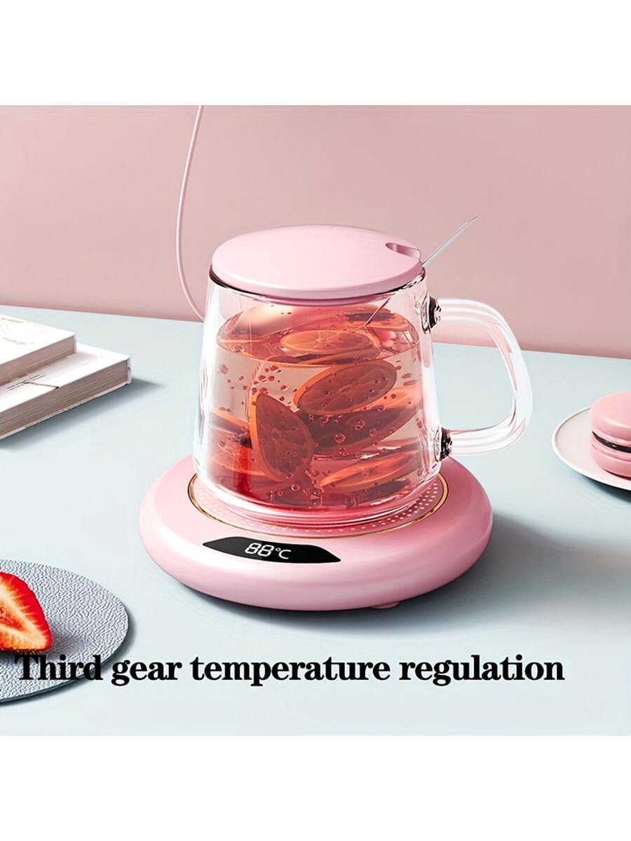 Coffee Mug Warmer, 3 Temperature Cup Warmer, Electric Heated Cup Warmer,  Pink Usb Charging Switch
