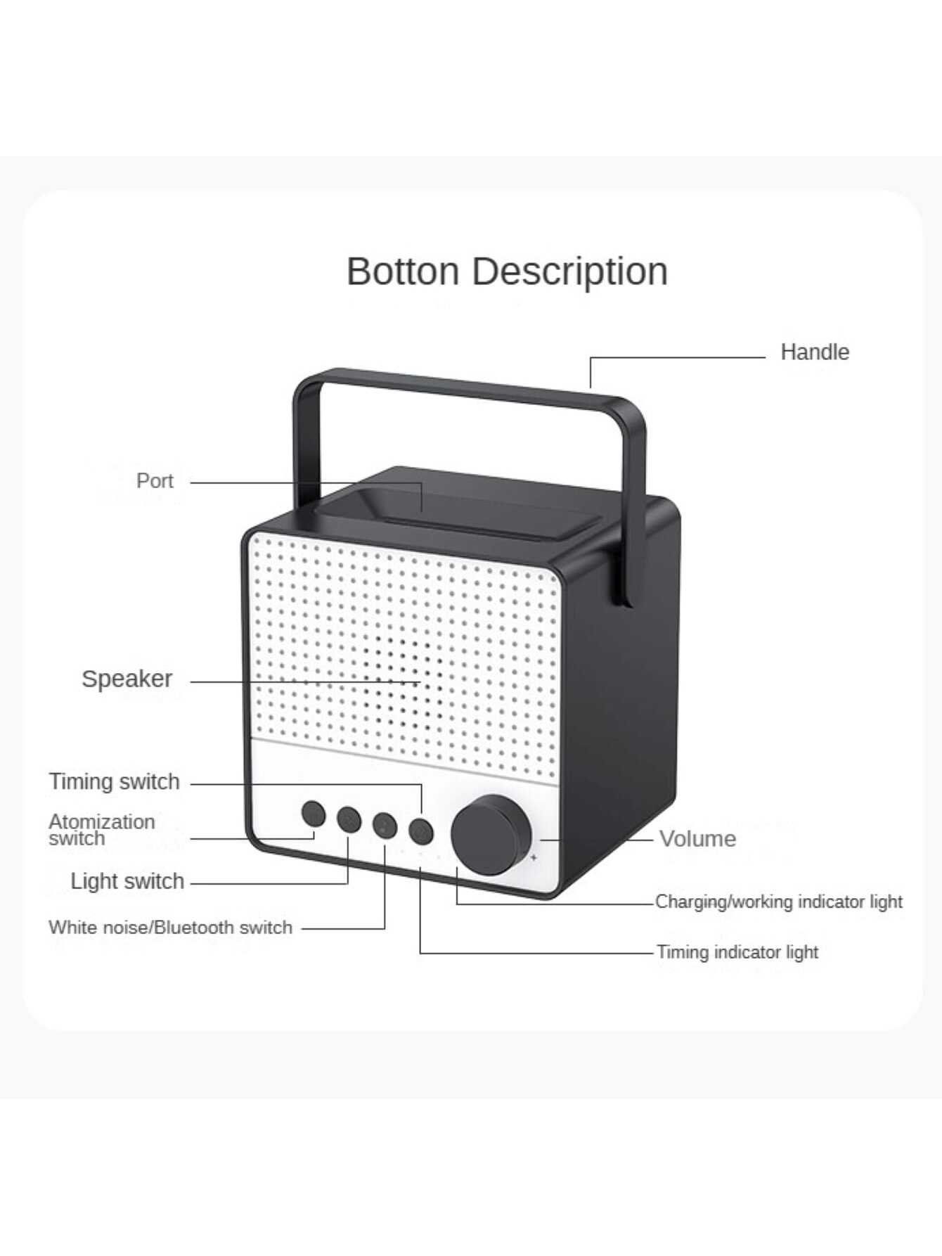 1pc Usb-powered 120ml Aroma Humidifier With Speaker, 7 Colors Led Flame Effect, Suitable For Office And Home Use-Black-6