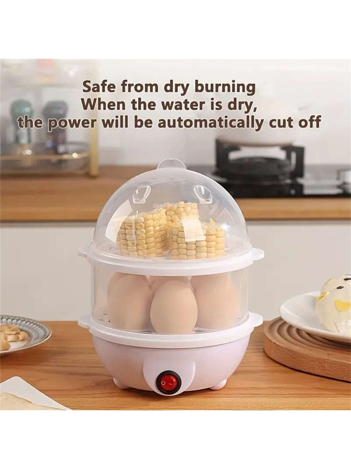 1pc Double-layer Multifunctional Egg Cooker, Stainless Steel Steamer,  Breakfast Machine, For Steam Eggs, Corn And Other Foods, Household Kitchen  Appliance