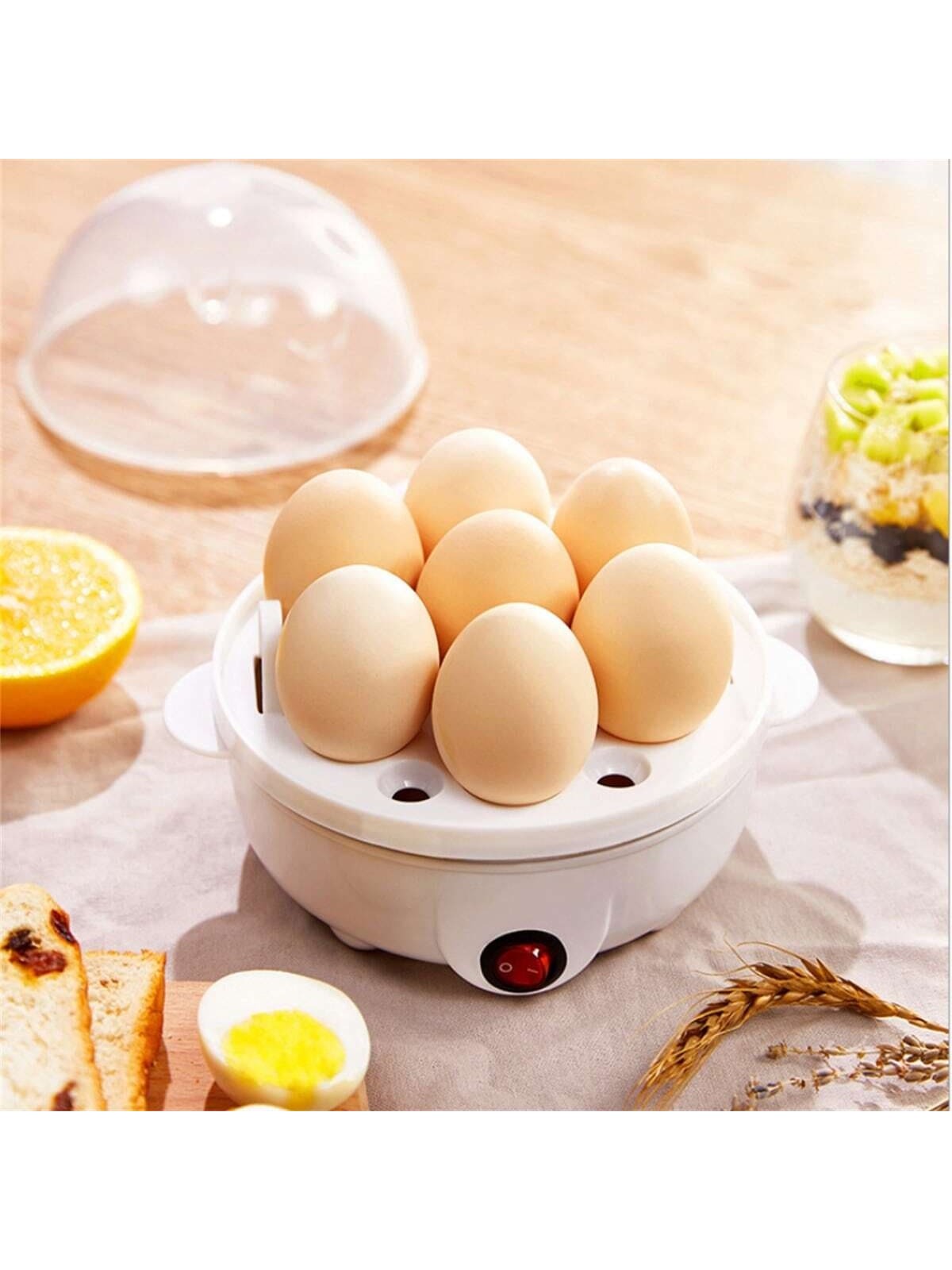 1pc Multi-function Egg Steamer, Automatic Power Off When Water Is Dry, Household Mini Automatic Egg Cooker Breakfast Machine-Packed in one layer (1 set)-1