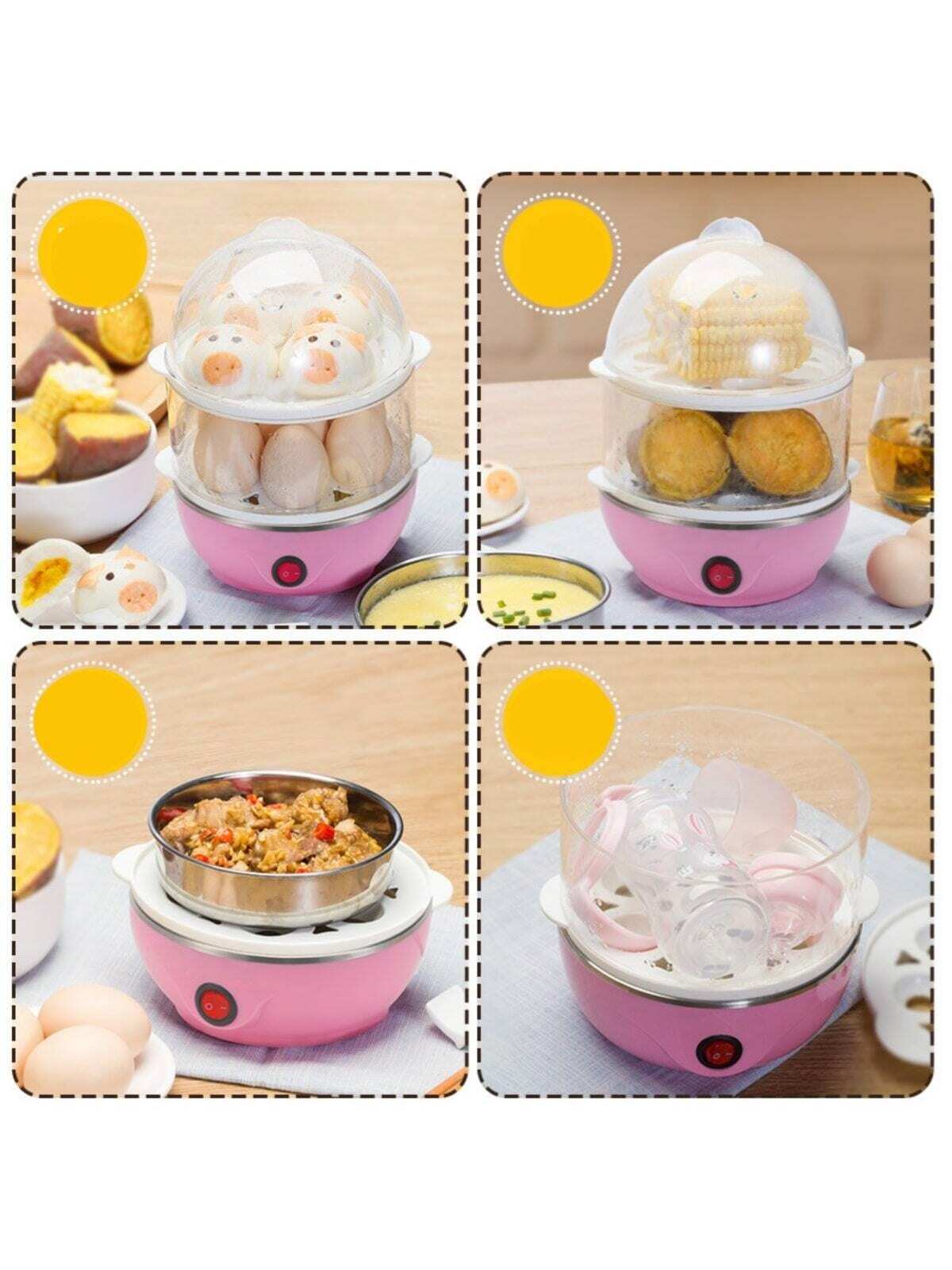 1pc Multi-function Egg Steamer, Automatic Power Off When Water Is Dry, Household Mini Automatic Egg Cooker Breakfast Machine-Packed in one layer (1 set)-9