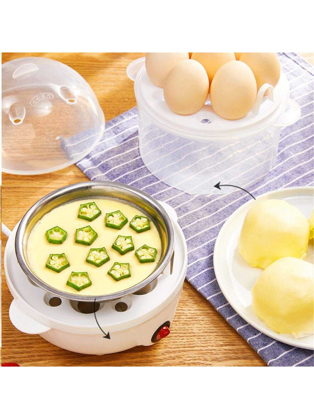 1pc Multi-function Egg Steamer, Automatic Power Off When Water Is Dry, Household Mini Automatic Egg Cooker Breakfast Machine-Packed in one layer (1 set)-10