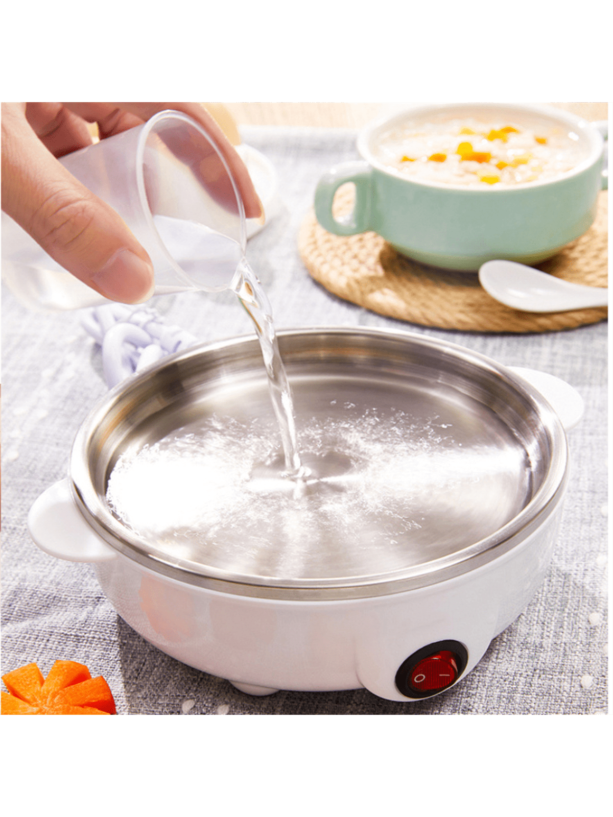 1pc Multi-function Egg Steamer, Automatic Power Off When Water Is Dry, Household Mini Automatic Egg Cooker Breakfast Machine-Packed in one layer (1 set)-4