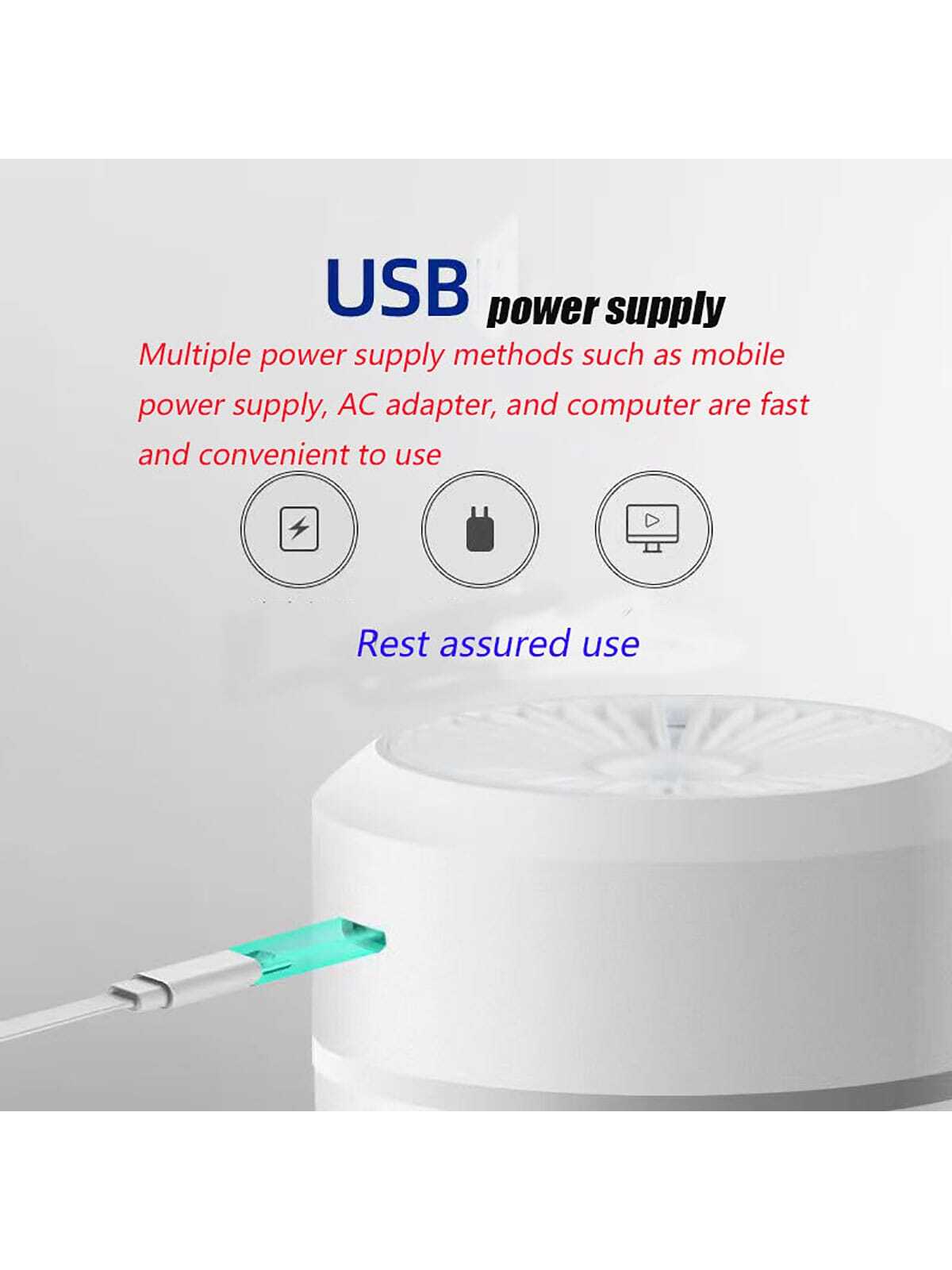 Large-capacity Usb Humidifier, Portable Mini Car/office/desktop/mute/baby Room Air Purifier, Y-06-White-7