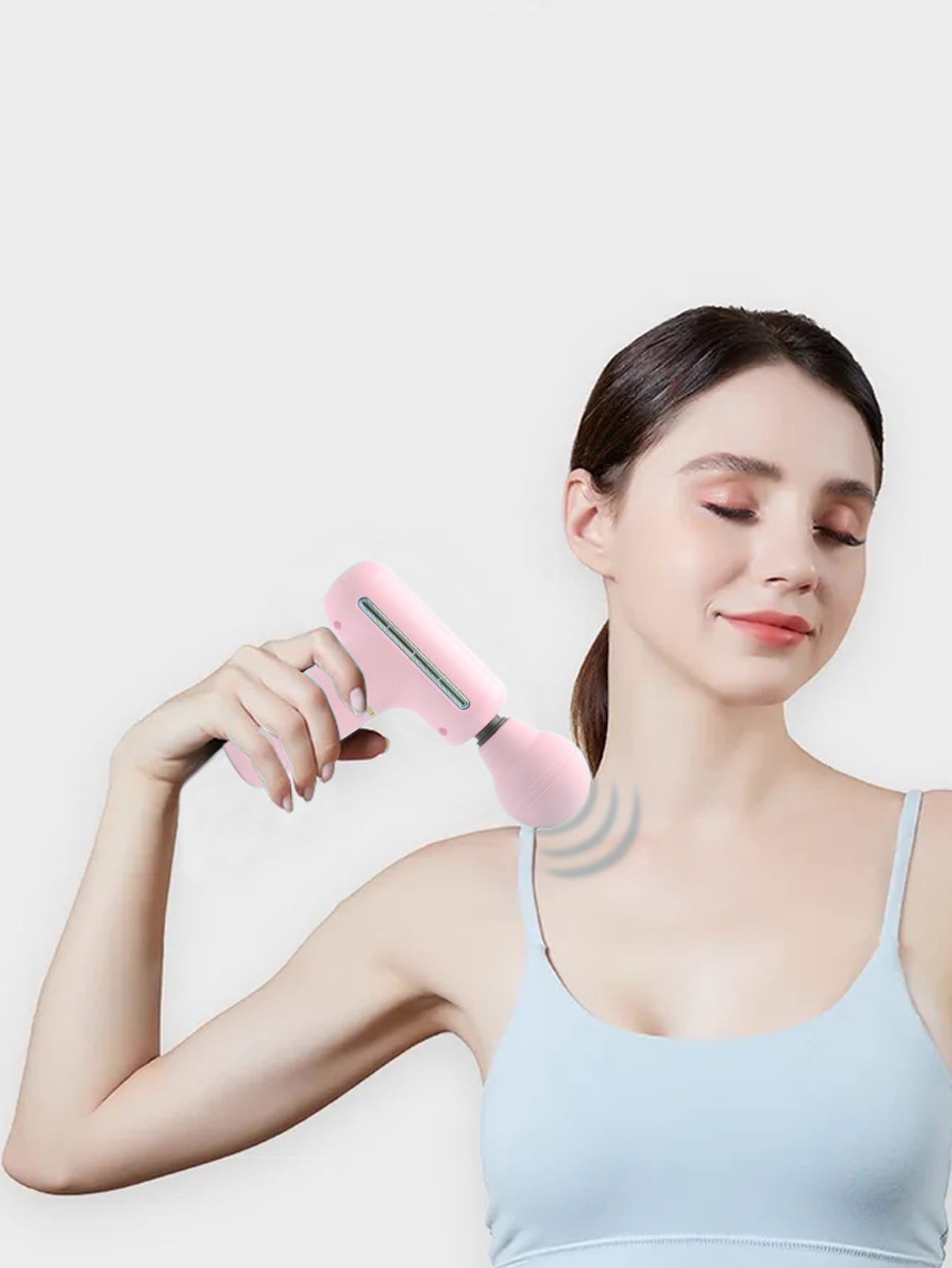 Mini Massage Gun Muscle Massager for Workout, Handheld Fascia Gun-Pink-2