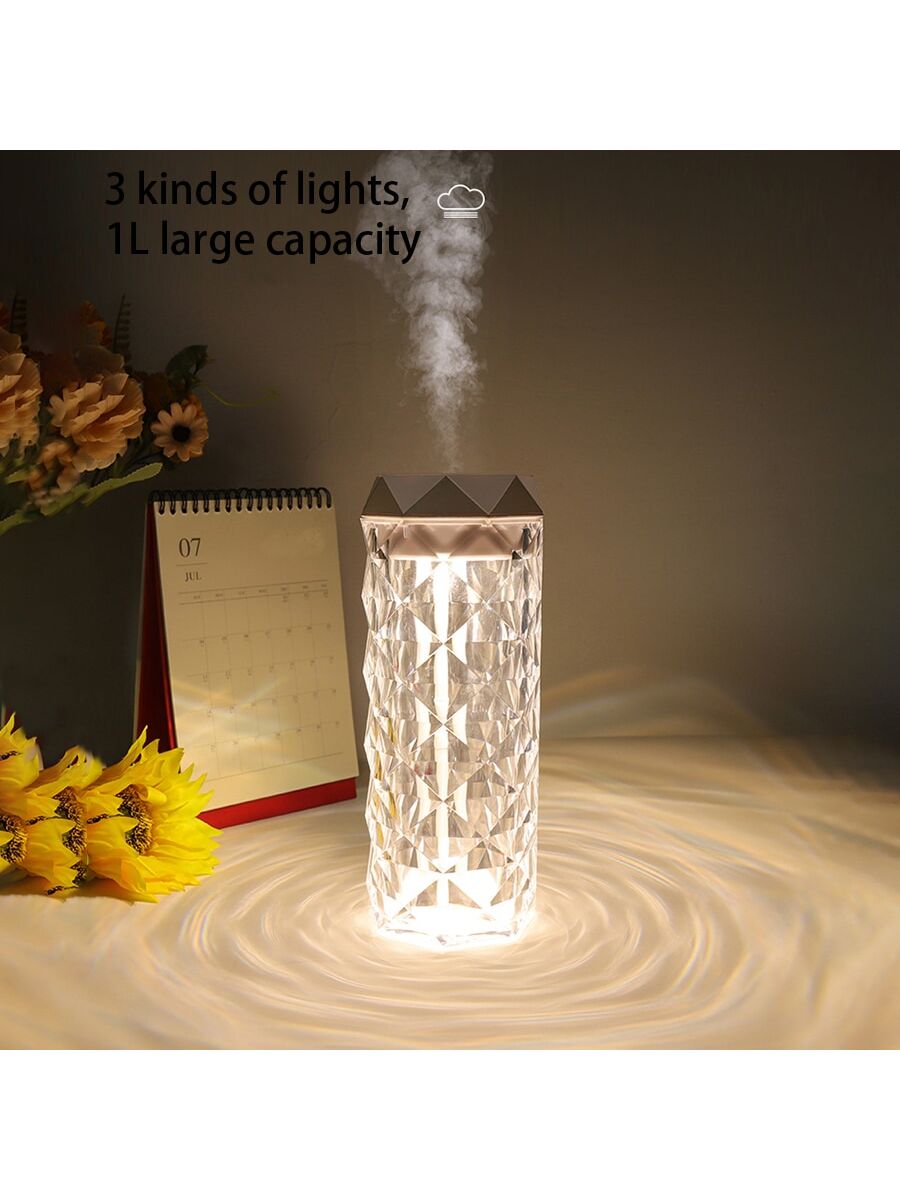 1pc Crystal Humidifier For Home, Office-White-1