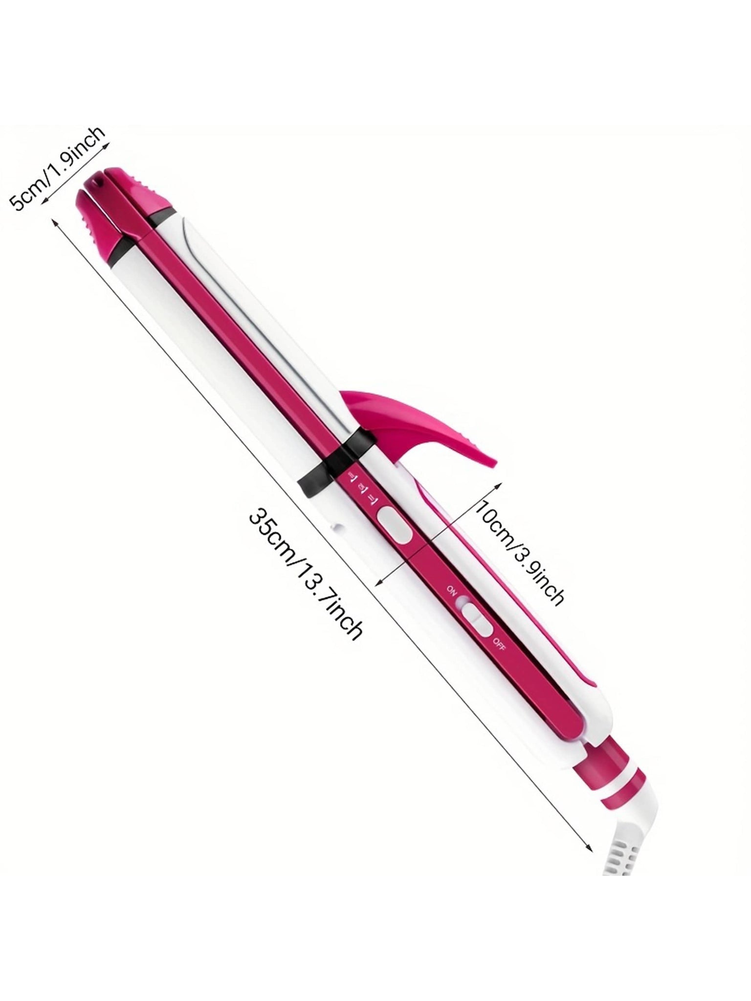 3-in-1 Ceramic Hair Curling Iron: Straighten, Crimp & Style Your Hair Instantly!-Hot Pink-4
