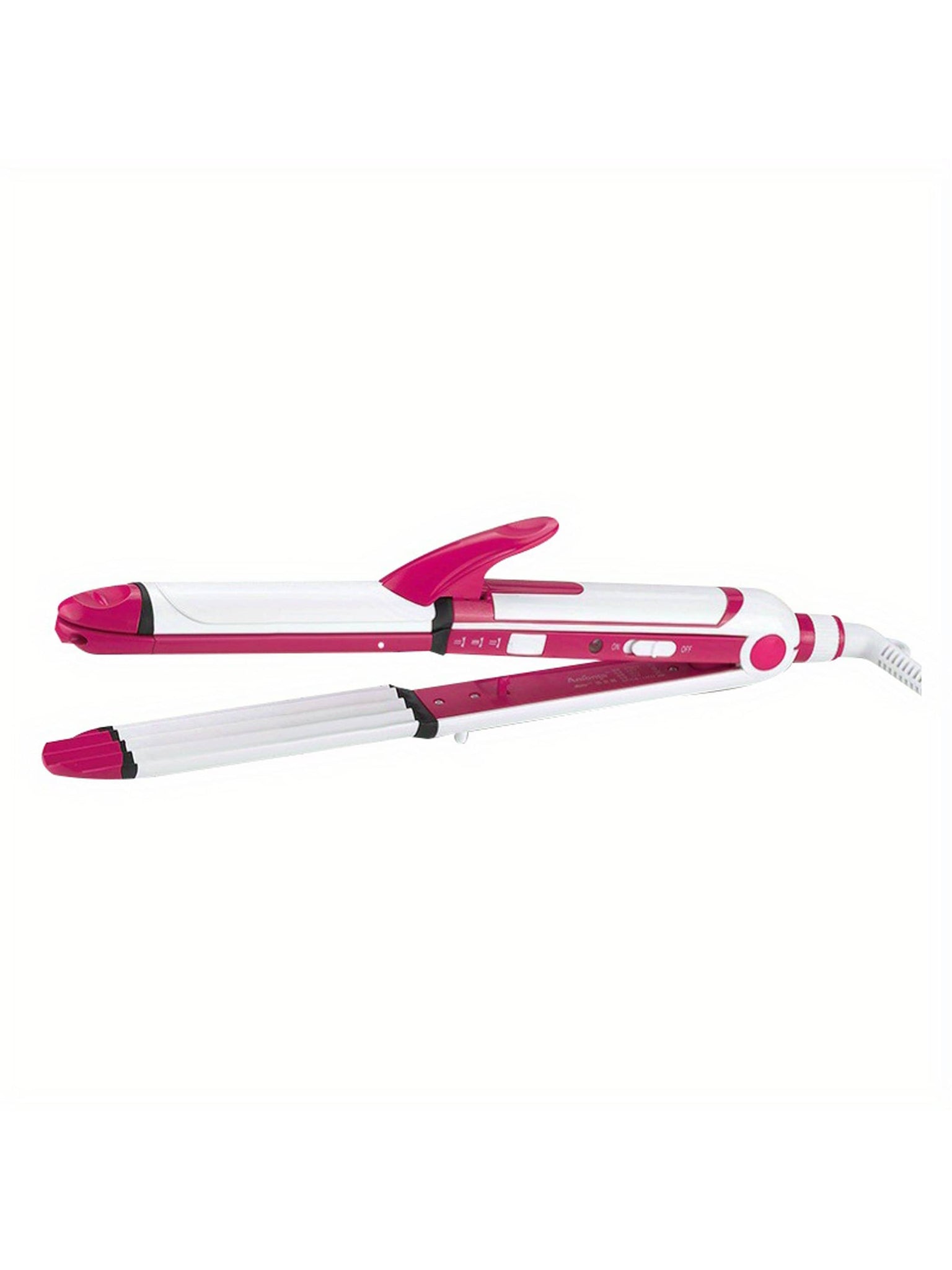 3-in-1 Ceramic Hair Curling Iron: Straighten, Crimp & Style Your Hair Instantly!-Hot Pink-6