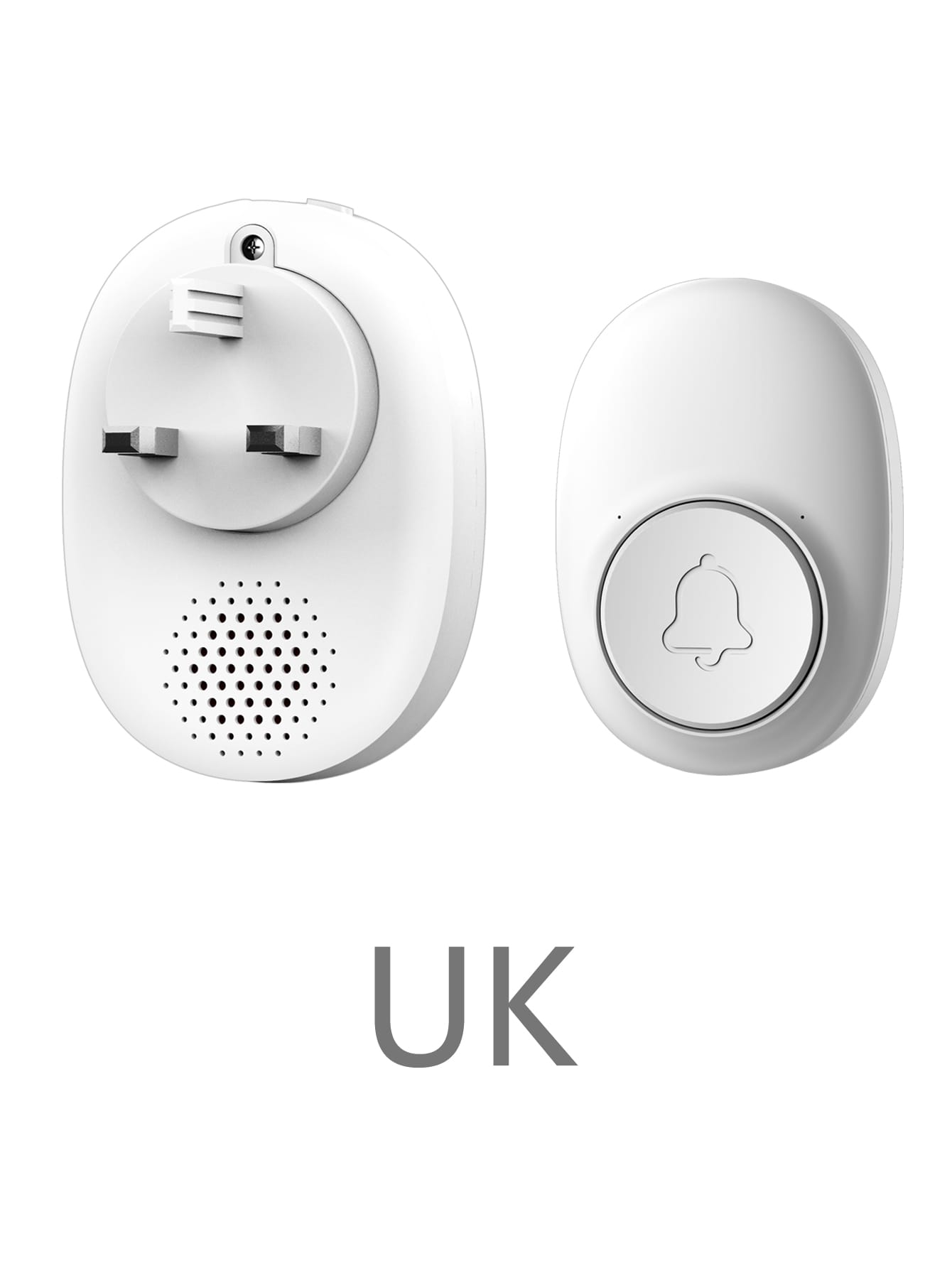 Wireless Intelligent Doorbell With Remote Control Button And Waterproof Electronic Receiver, Including 1 Transmitter, 1 Receiver, 1 Battery, 1 User Manual, Double-sided Tape And 2 Screws, Suitable For Uk/us/eu Standards, Ideal For Elderly. Sleek--1