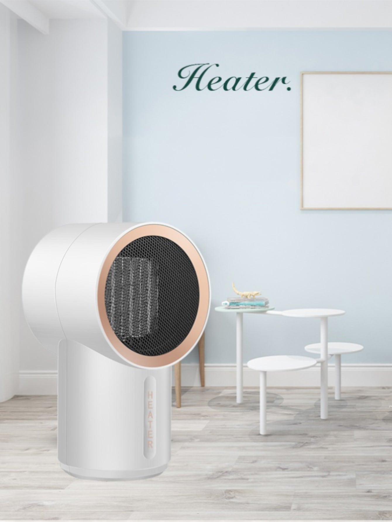One Silent, Low Power Consumption, Energy-saving Desktop And Floor Fan Heater-Black-3