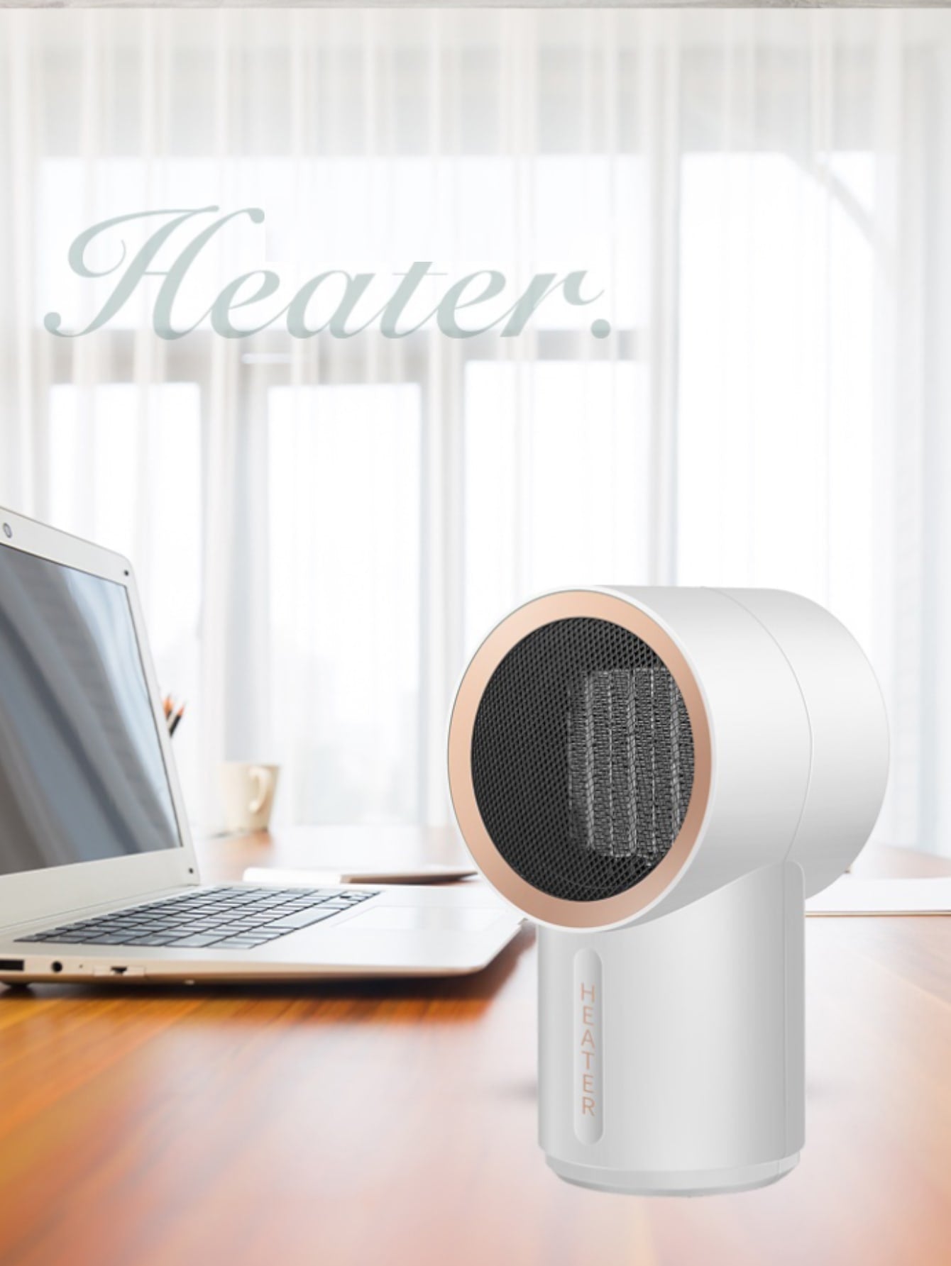 One Silent, Low Power Consumption, Energy-saving Desktop And Floor Fan Heater-Black-4
