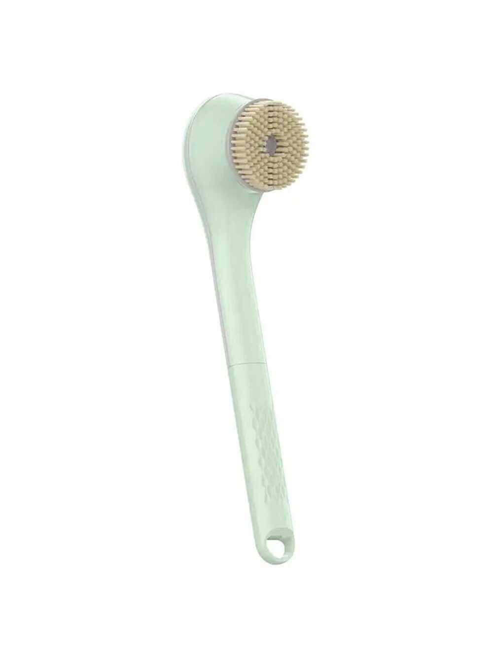 1pc Electric Rotating Bath Brush, Green, Multi-functional Back Scrubber, Lazy Bathing Tool With 6 Brush Heads-Green-2