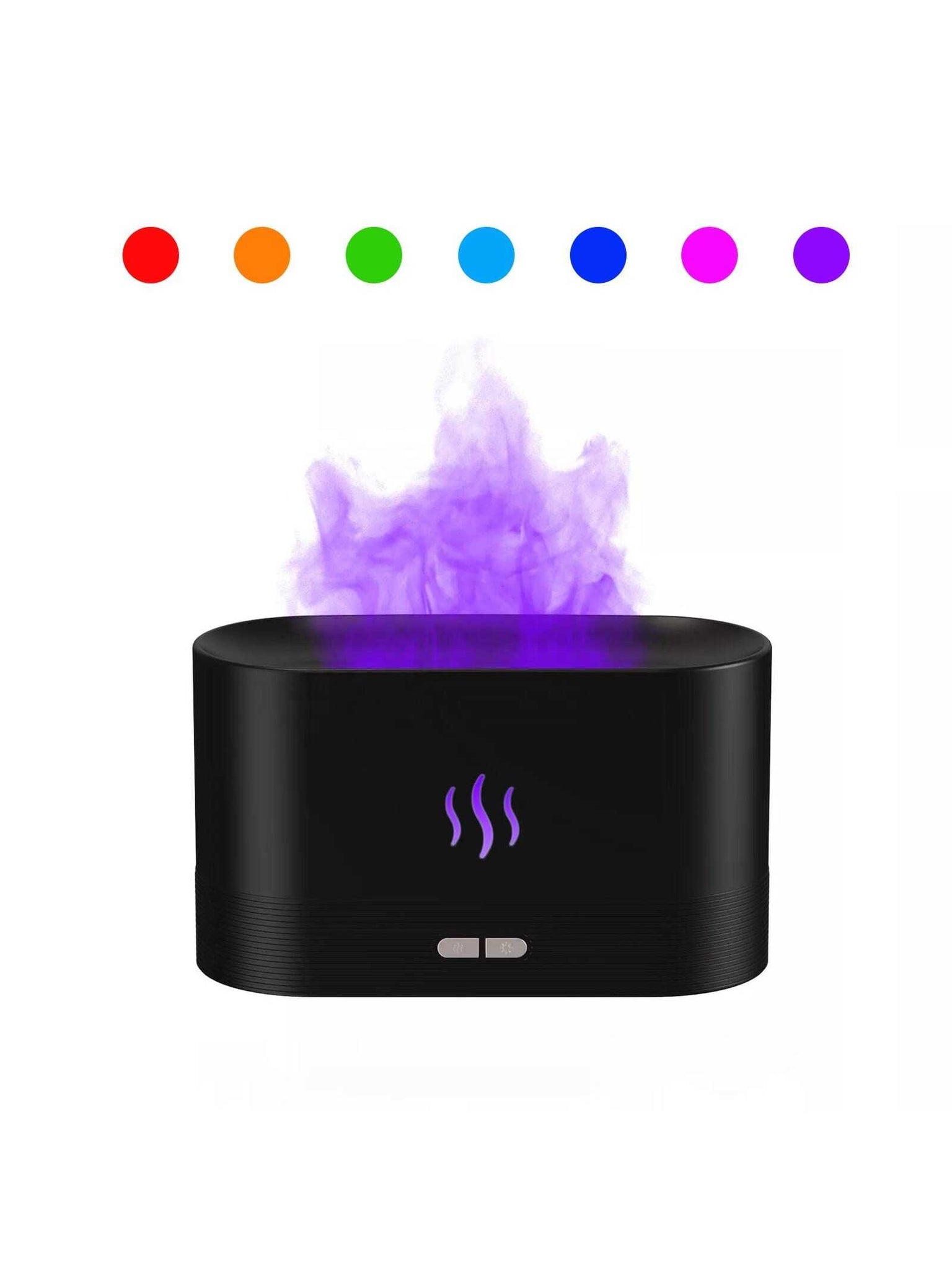 1pc Usb-powered 180ml Portable Led Flame Lamp Humidifier Dq701a, With 7 Color Changing Modes, Aromatherapy Diffuser, Suitable For Home And Office-Black-8