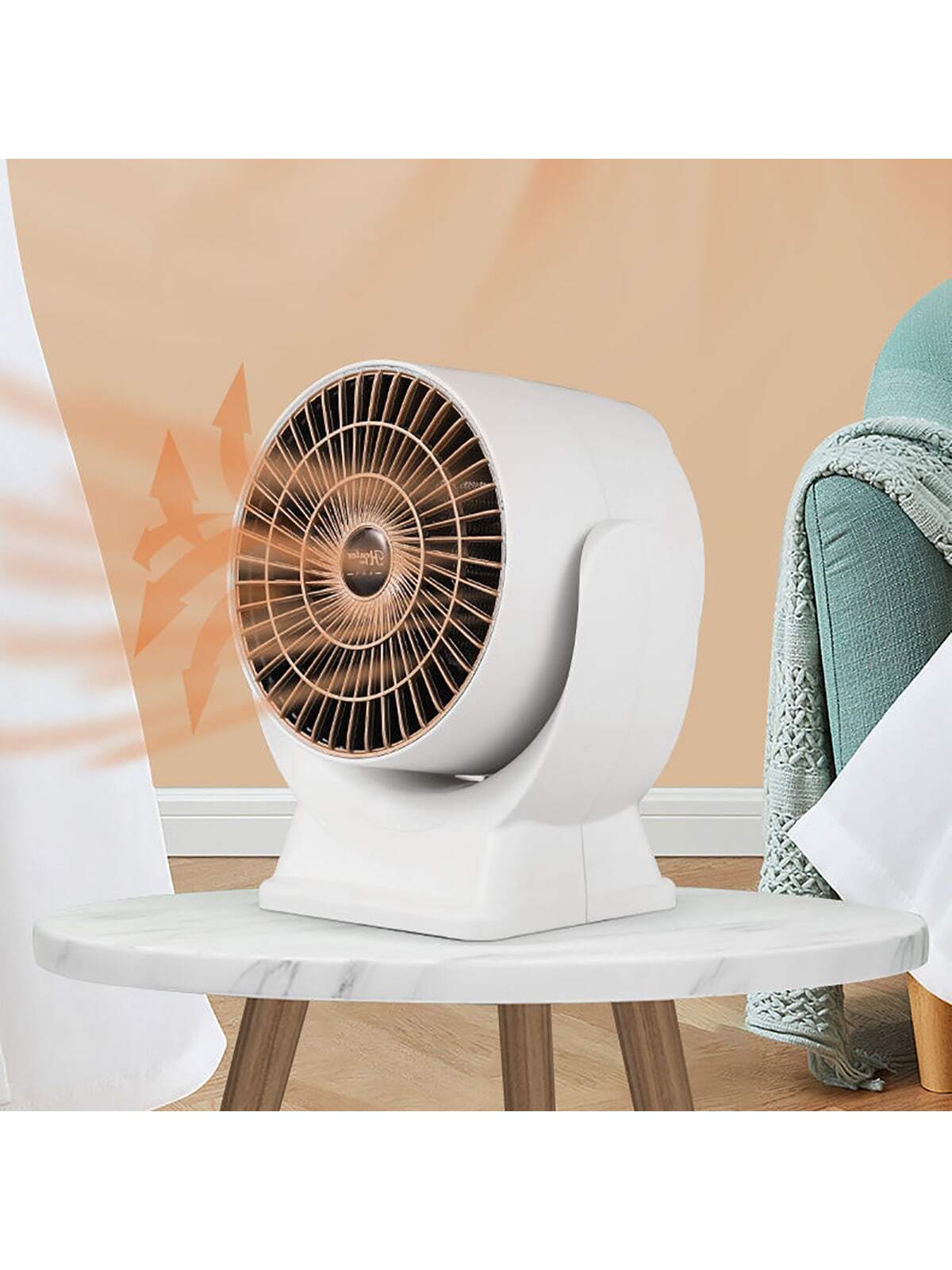 Mini heater,personal heater fan,Fast Heating Ceramic Room Small Heater with Heating and Fan Modes for Bedroom, Office and Indoor Use-White-1