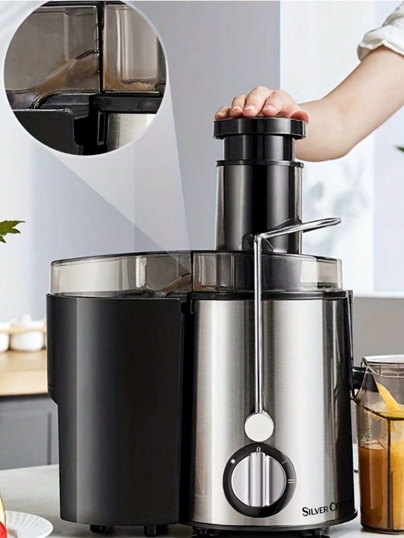 1pc Multifunctional Juicer With Wide Diameter And Separation Function For Automatic Home Use-Metal Primary Color - US Standard-2