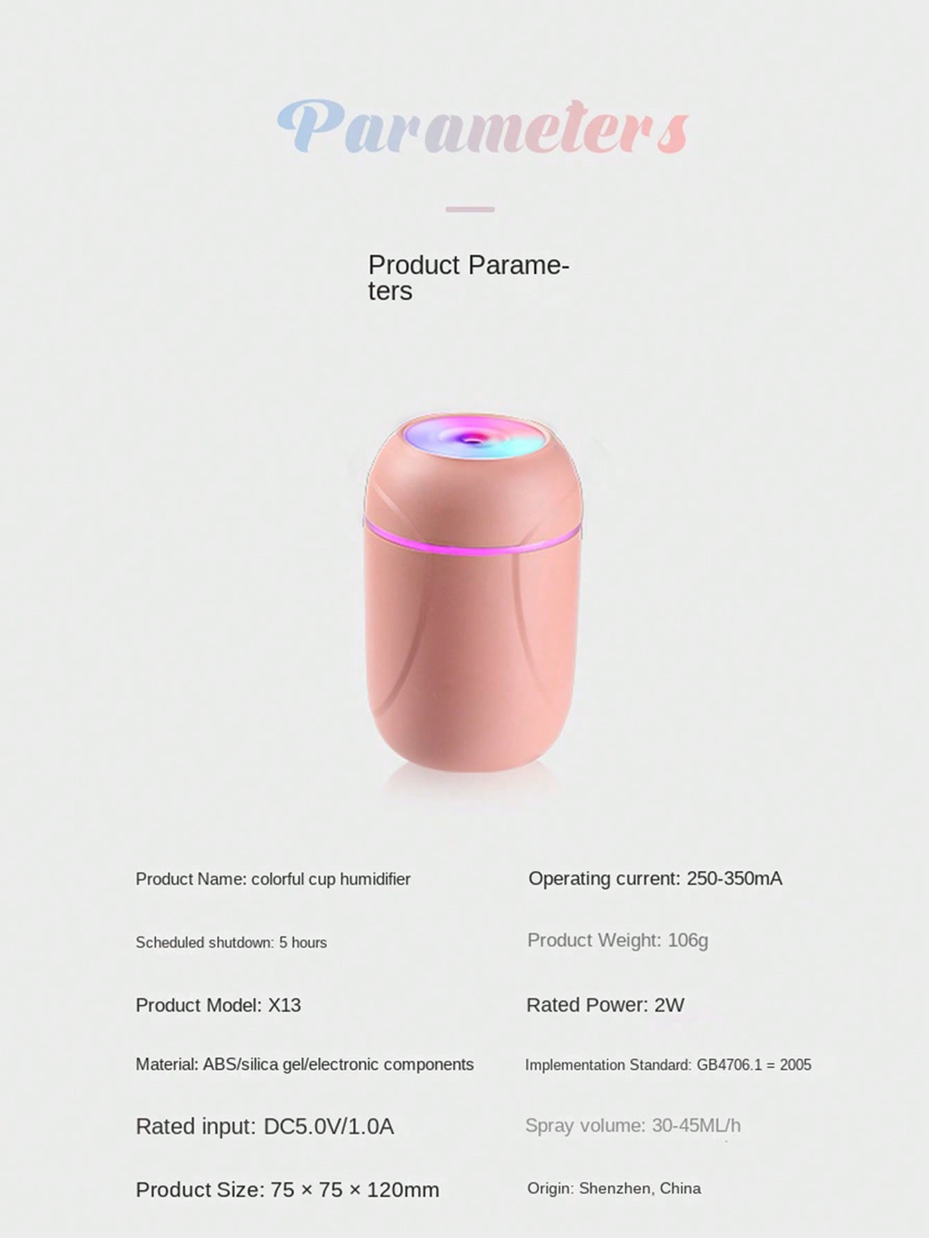 Colorful Cup Style Humidifier X13-Pink-4