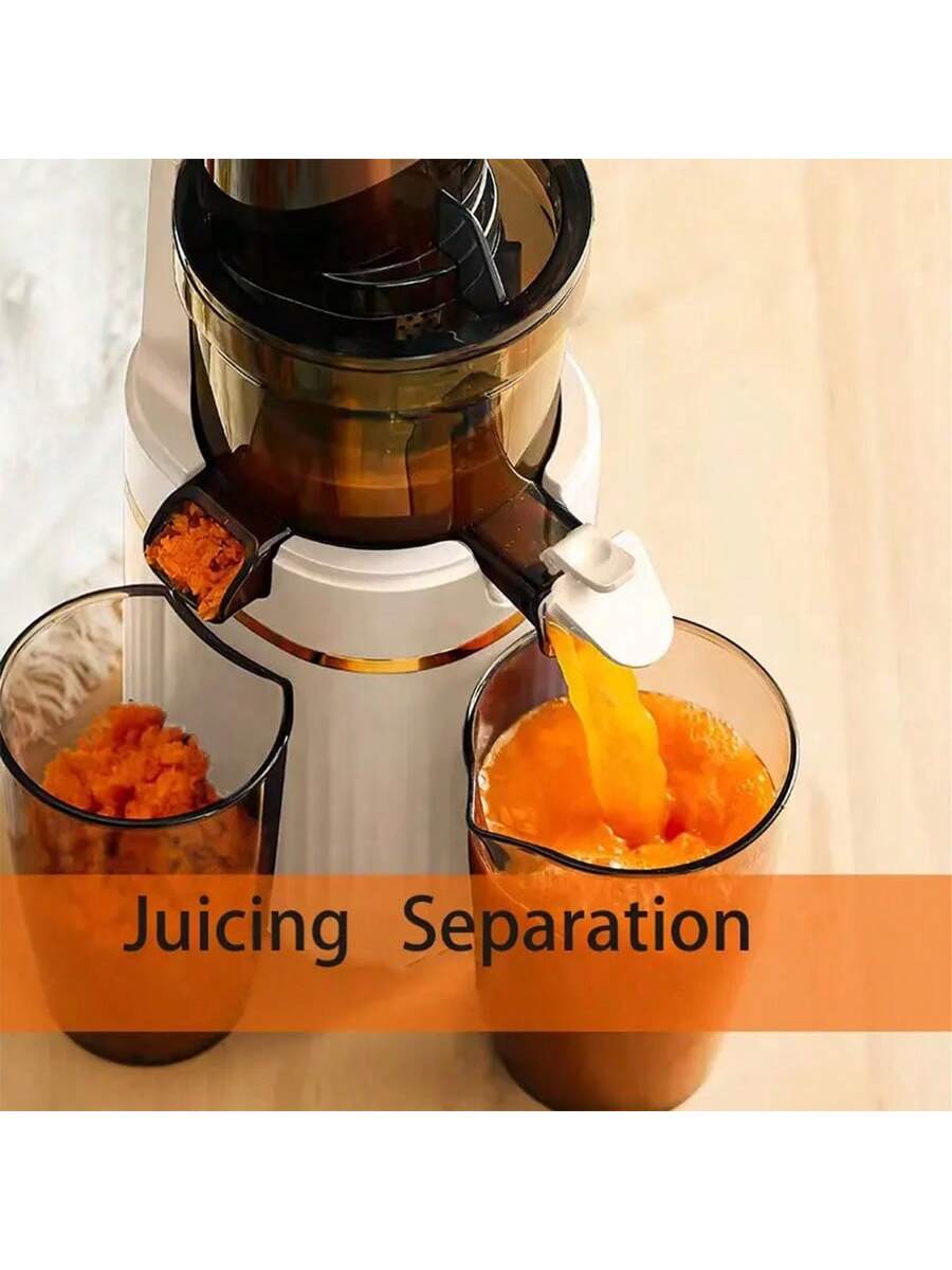 Juicer, 500w, 3.5'' Vertical Juicer, For Making Fresh Fruit And Vegetable Juice, With Residue Filtering Net, Separate Juice Outlet And Residue Outlet, Easy To Clean-White-3