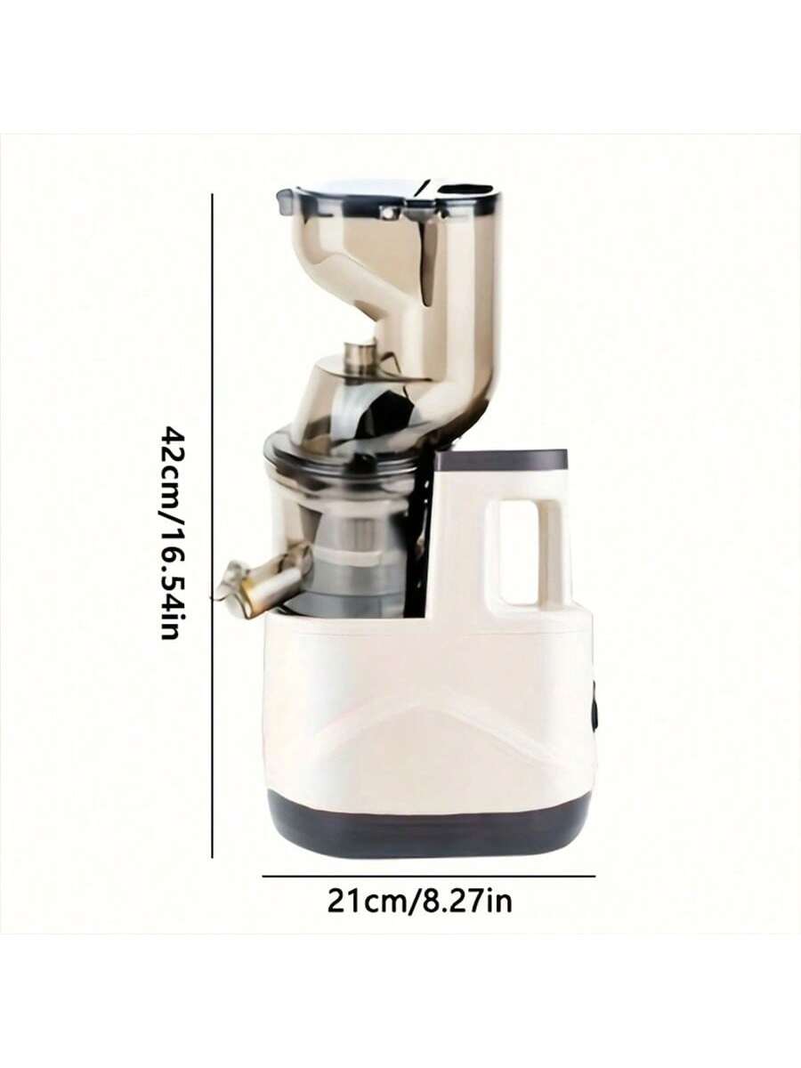 Juicer, 500w, 3.5'' Vertical Juicer, For Making Fresh Fruit And Vegetable Juice, With Residue Filtering Net, Separate Juice Outlet And Residue Outlet, Easy To Clean-White-8