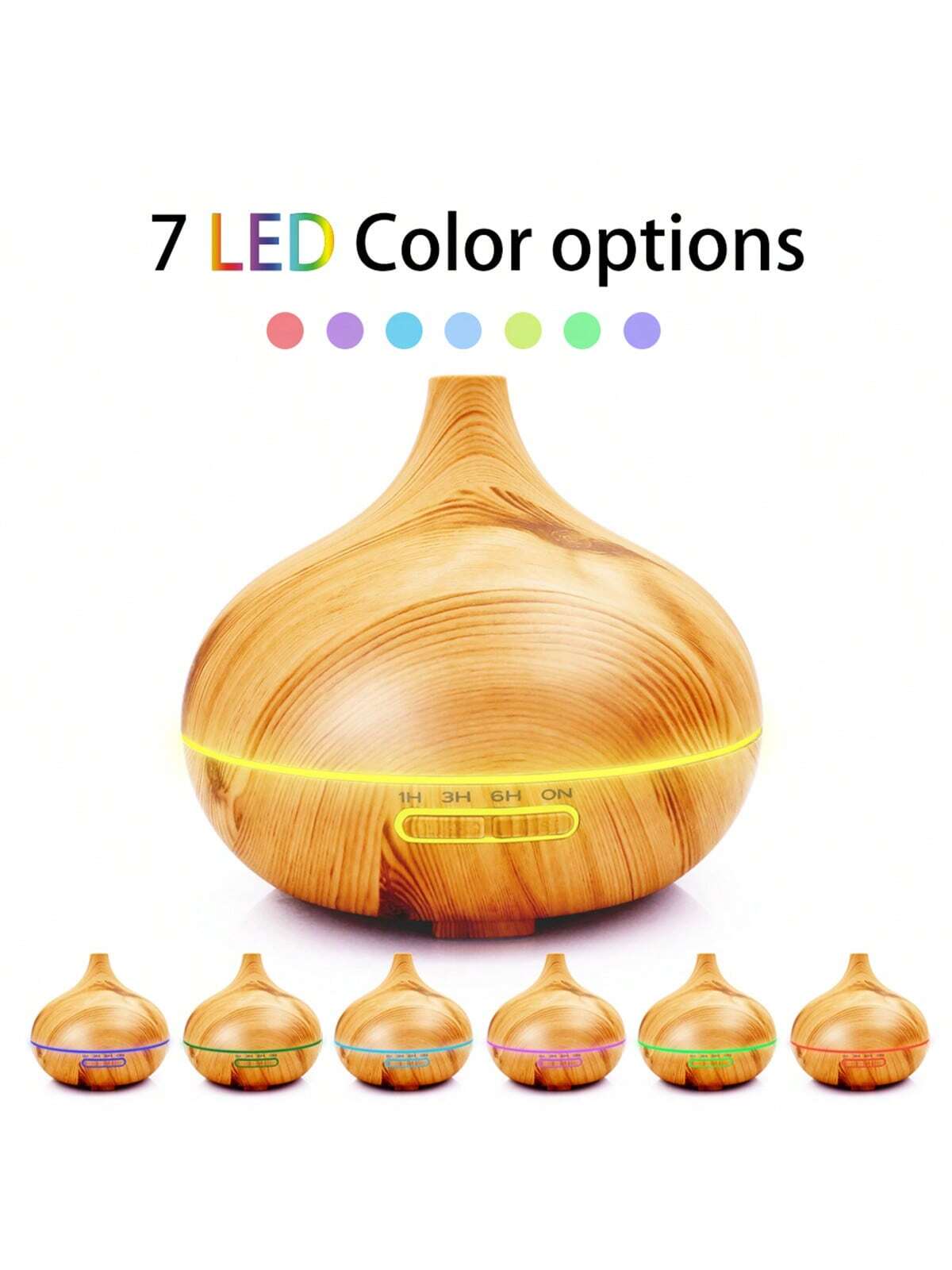 1pc Humidifier300ml Premium, Essential Oil Diffuser with Remote Control, 5 in 1 Ultrasonic Aromatherapy Fragrant Oil Humidifier Vaporizer, Timer and Auto-Off Safety Switch-wood color-8