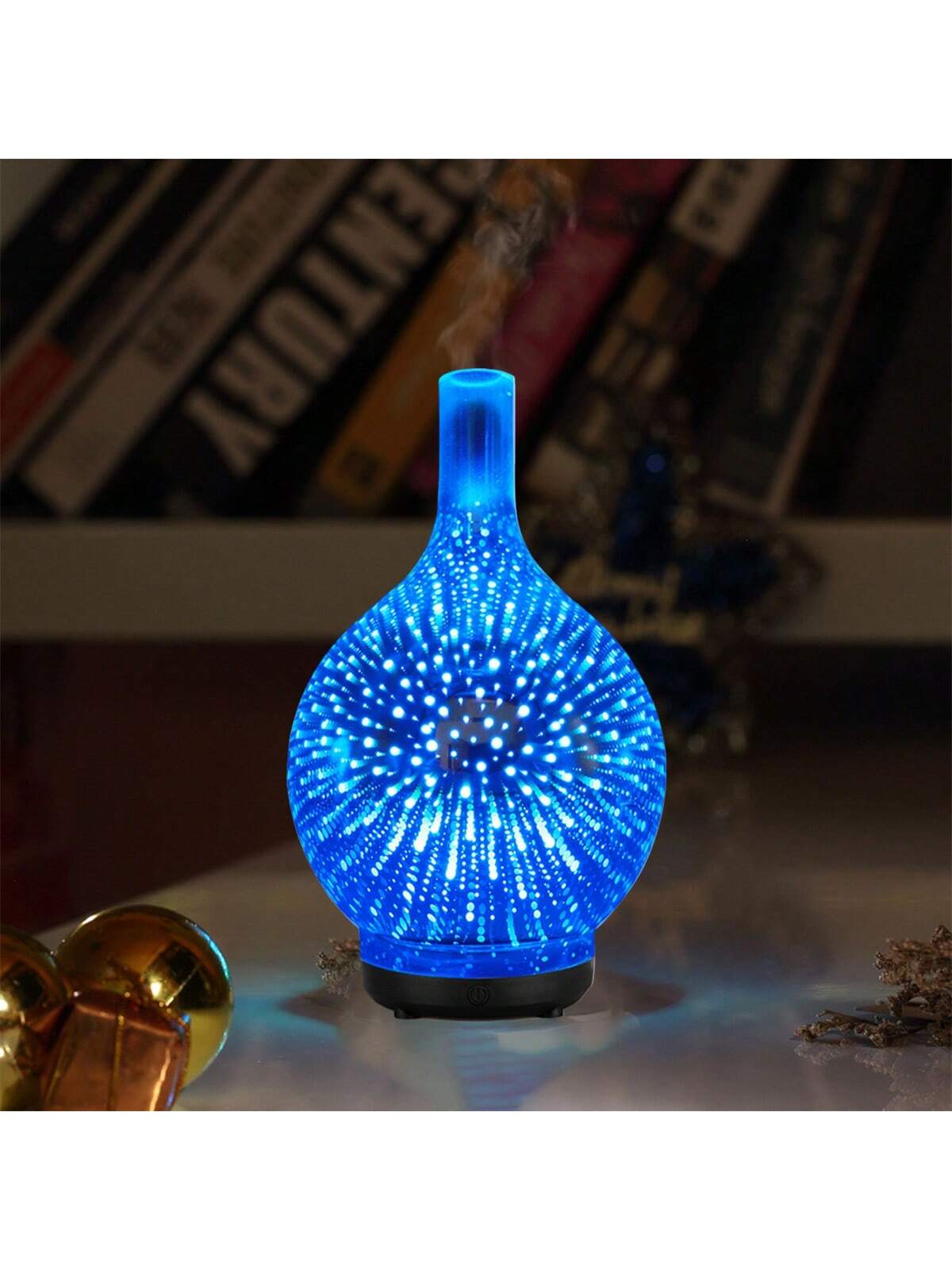 500ml Premium, Essential Oil Diffuser with Remote Control, 5 in 1 Ultrasonic Aromatherapy Fragrant Oil Humidifier Vaporizer, Timer and Auto-Off Safety Switch,Random black and white base.-glass color-7