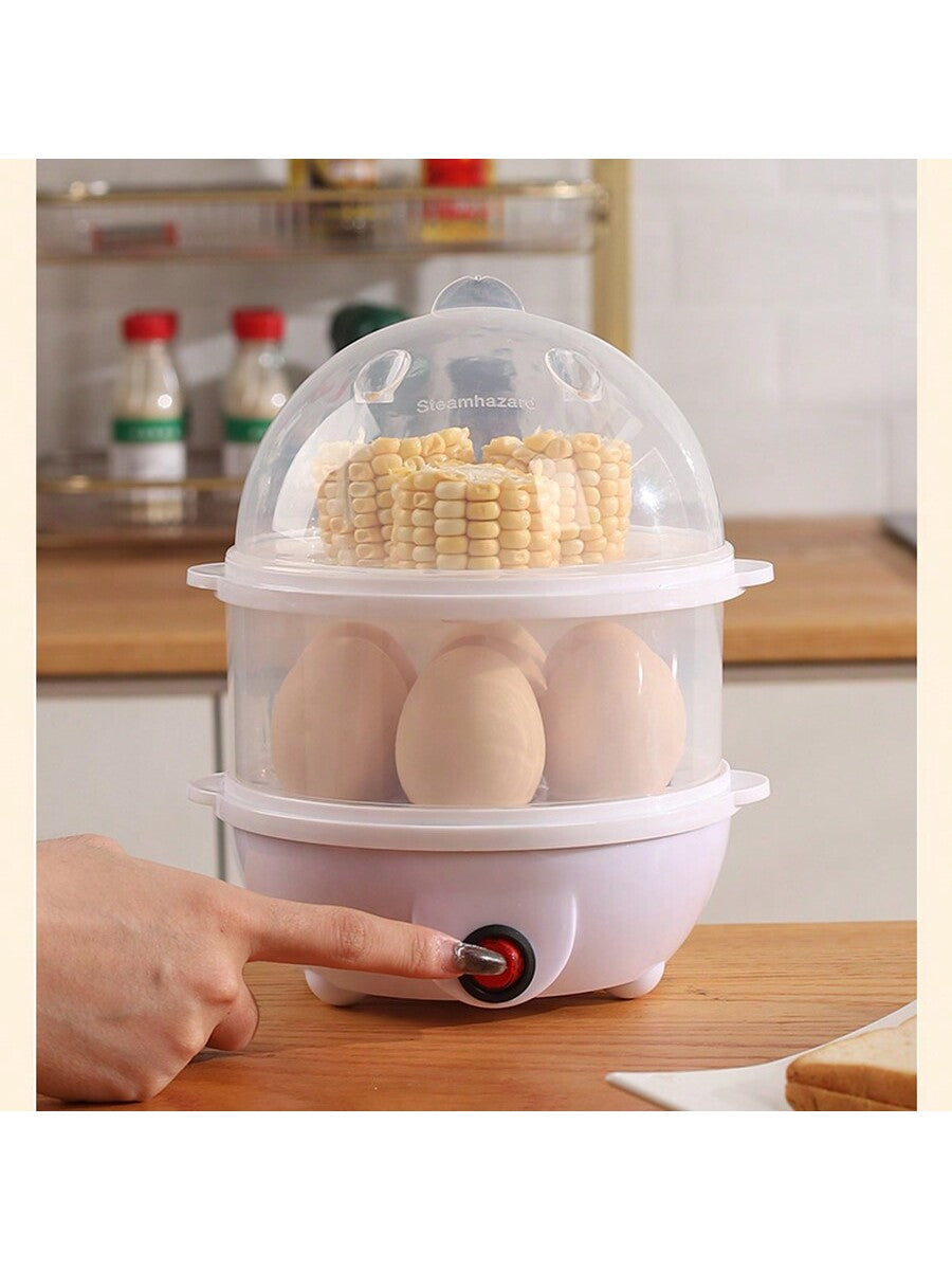 110V Egg Cooker,Electric Egg Boiler,Multi-Function  Double layered 14 Eggs Capacity Auto-off Electric Egg Cooker For Breakfast-White-3