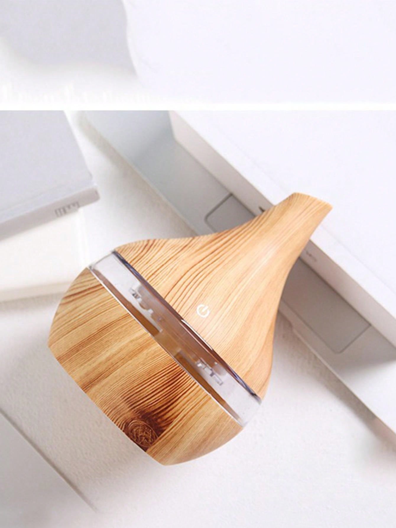 1pc 300ml Usb Wood Grain Humidifier In Apricot Color-Apricot-4