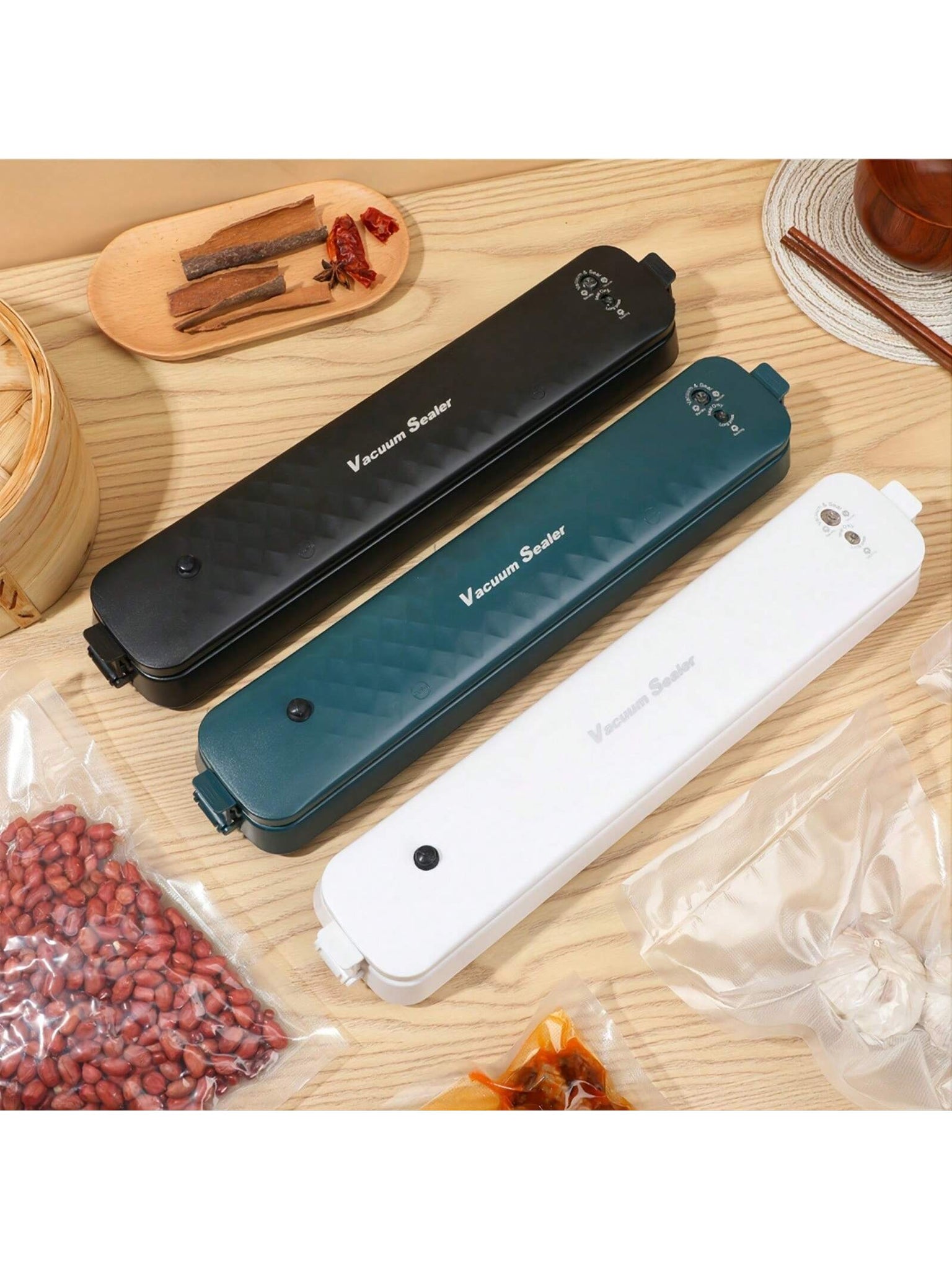 Never Waste Food Again - Automatic Vacuum Food Sealer Vacuum Sealer Machine Air Sealing Machine for Food Preservation with Two Modes with Sealer Bag-Black-4