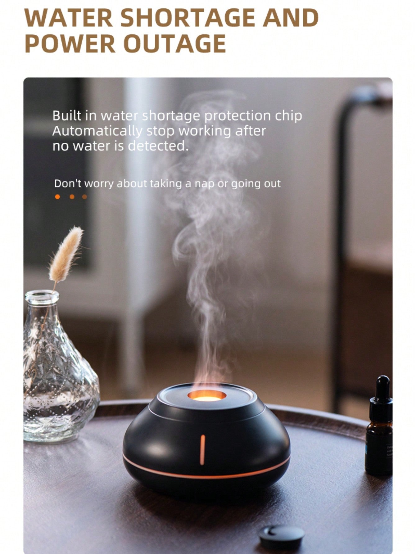 1pc Humidifier,USB Humidifier,Colorful Light Humidifier For Home-Black-7