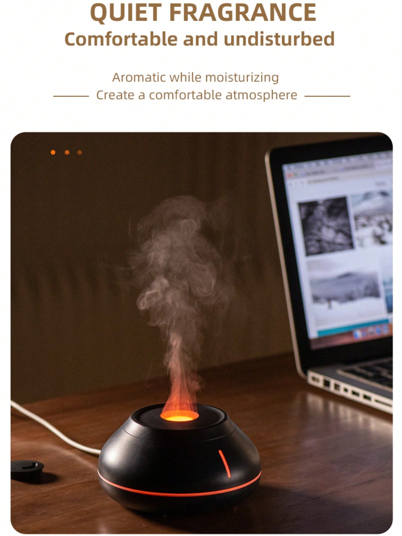 1pc Humidifier,USB Humidifier,Colorful Light Humidifier For Home-Black-5