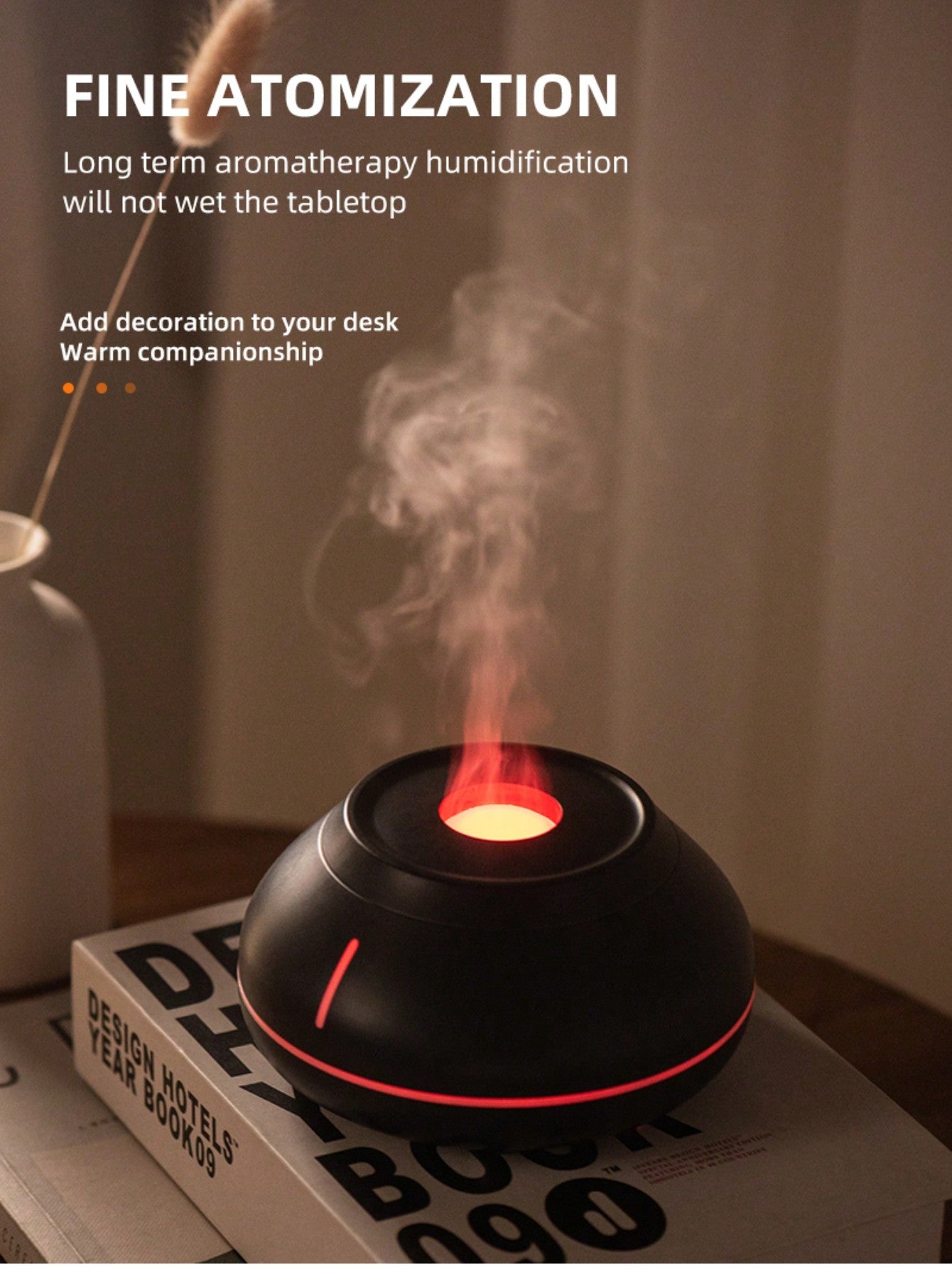 1pc Humidifier,USB Humidifier,Colorful Light Humidifier For Home-Black-6