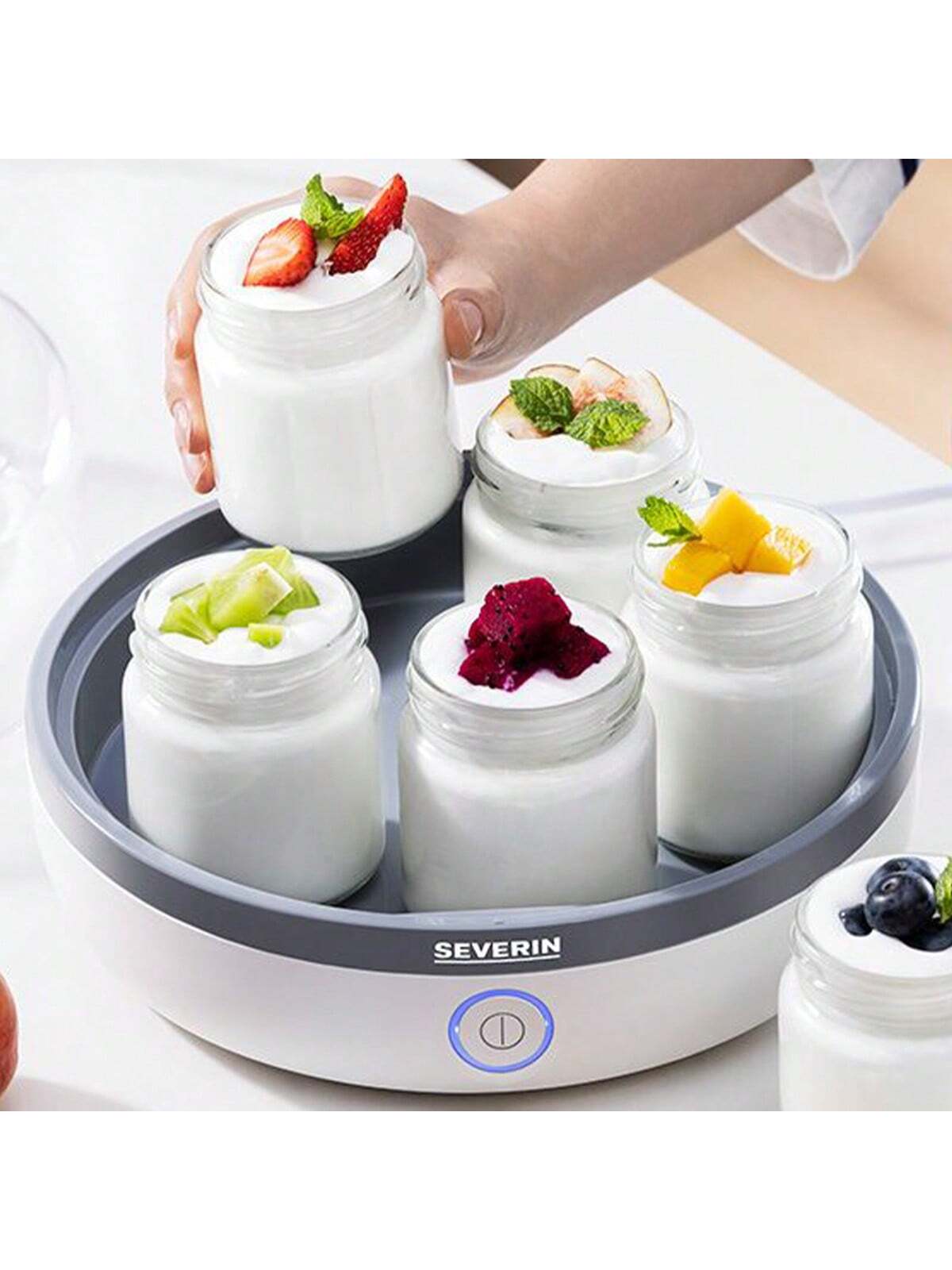 Severin JG3518 Yogurt Maker Healthy Enjoyment with 7 Dispenser Tins-White-2