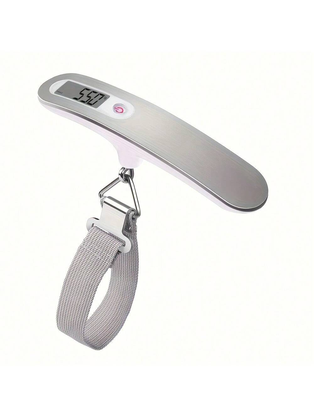 1pc Electronic Portable Luggage Scale For Weight Measurement Of Travel Bags Or Other Items - 50kg Capacity, Stainless Steel, With Strap And Backlit Display, Switchable Between Kg/lb, Powered By Cr2032 Battery - Great Christmas Gift-White-6
