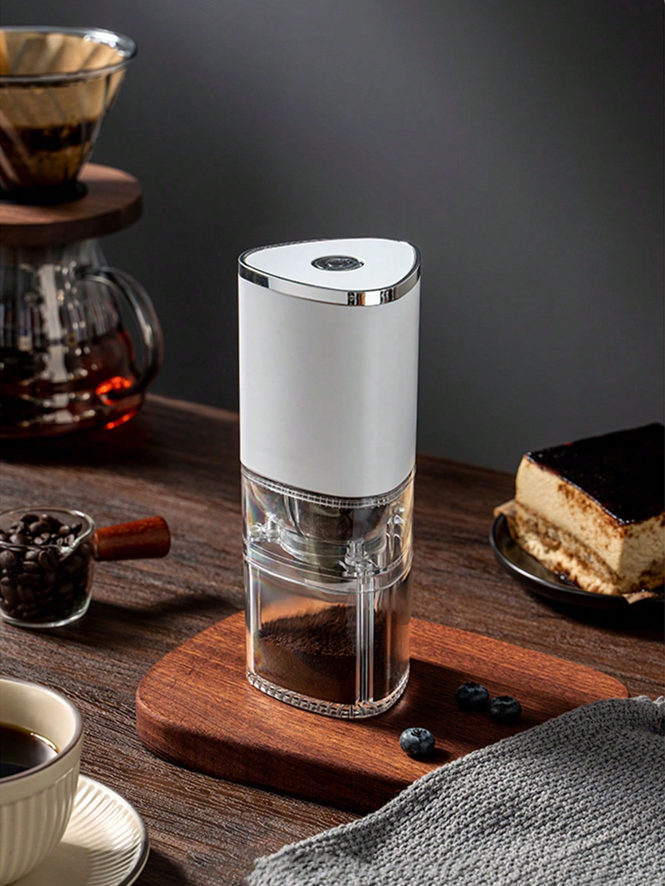 Electric Coffee Grinder - White-White-2