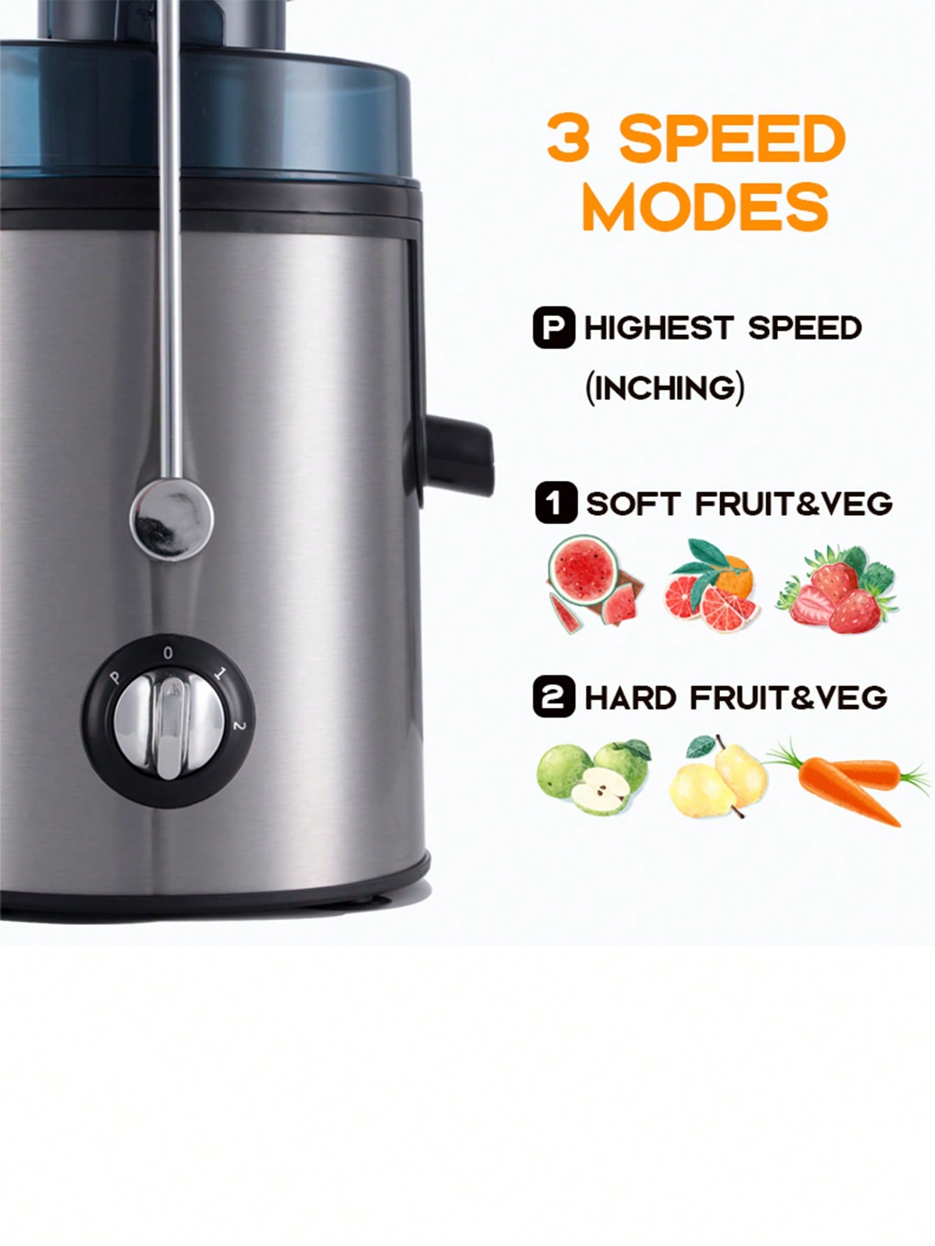 1pc Uk Standard Easy-clean Juicer, Pulp Separation Design, 400w High Power, 65cm Wide Feeder Chute, 450ml Juice Cup, Free Cleaning Brush Included--4