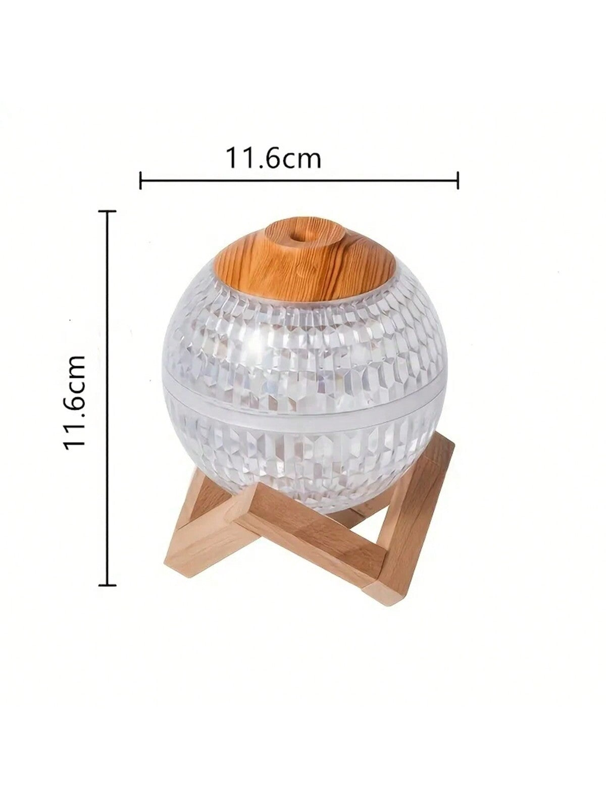 1pc Usb Round 350ml Seven Color Light Crystal Ball Led Humidifier Suitable For Living Room And Bedroom-White-6