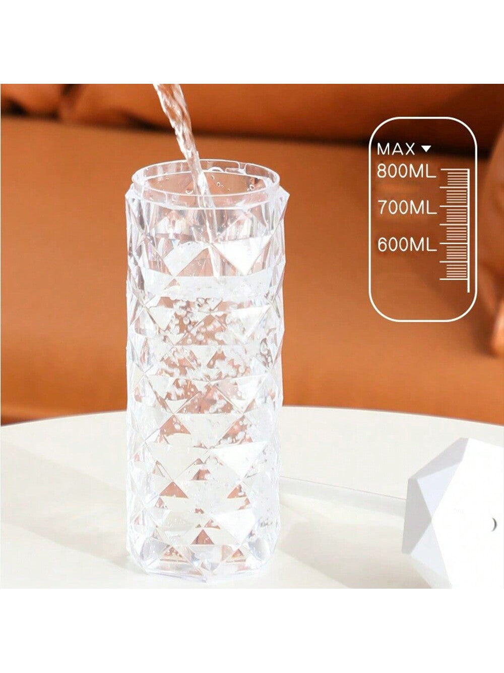 Crystal humidifier home small quiet colorful atmosphere bedroom desktop car USB humidifier high appearance level atmosphere light, bedroom bedside night light air humidifier home quiet bedroom fog amount student dormitory-White-2