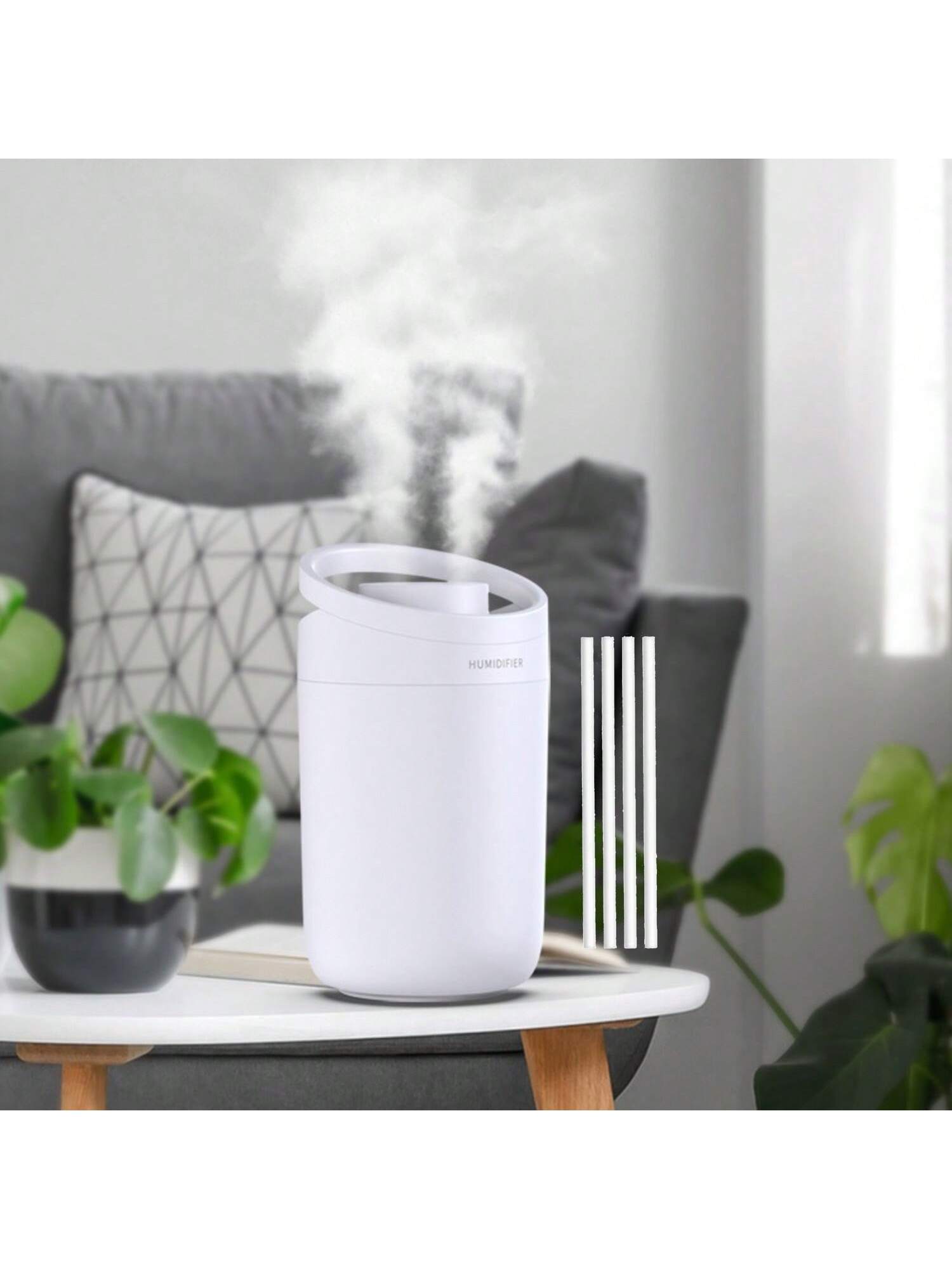 1pc Usb Plug 3000ml Large Capacity Double Nozzle Humidifier X11, Directly Add Water From The Top, Suitable For Room, Plant Room-White-10
