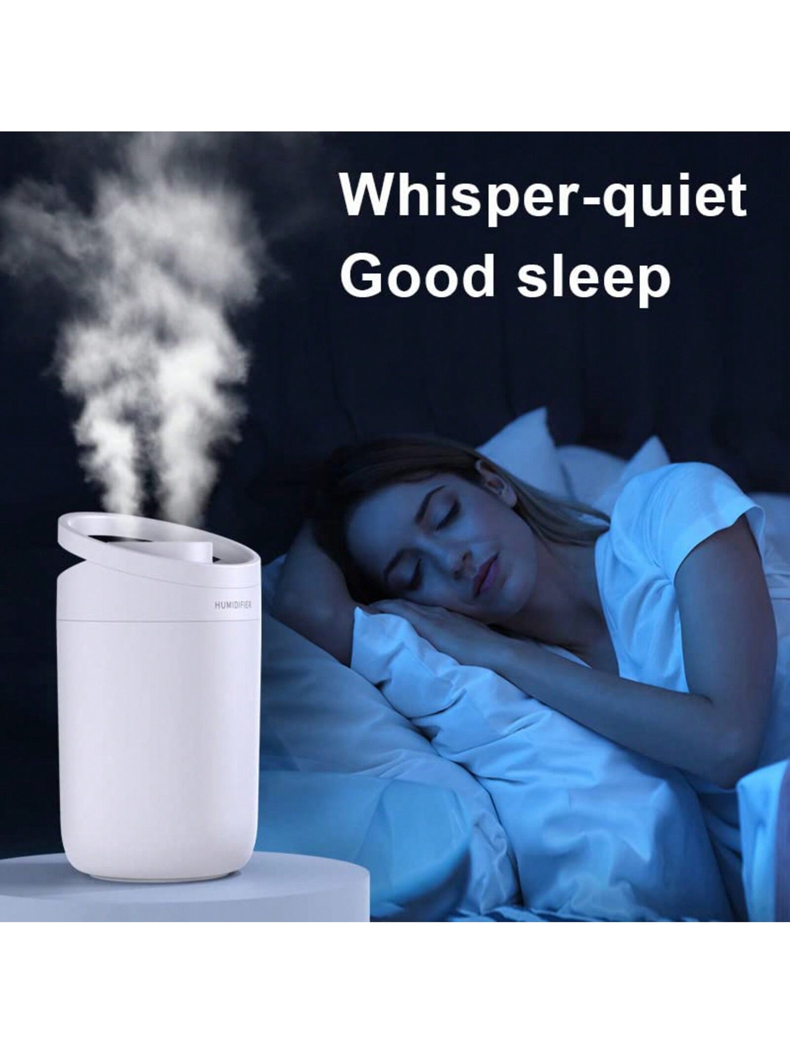 1pc Usb Plug 3000ml Large Capacity Double Nozzle Humidifier X11, Directly Add Water From The Top, Suitable For Room, Plant Room-White-3