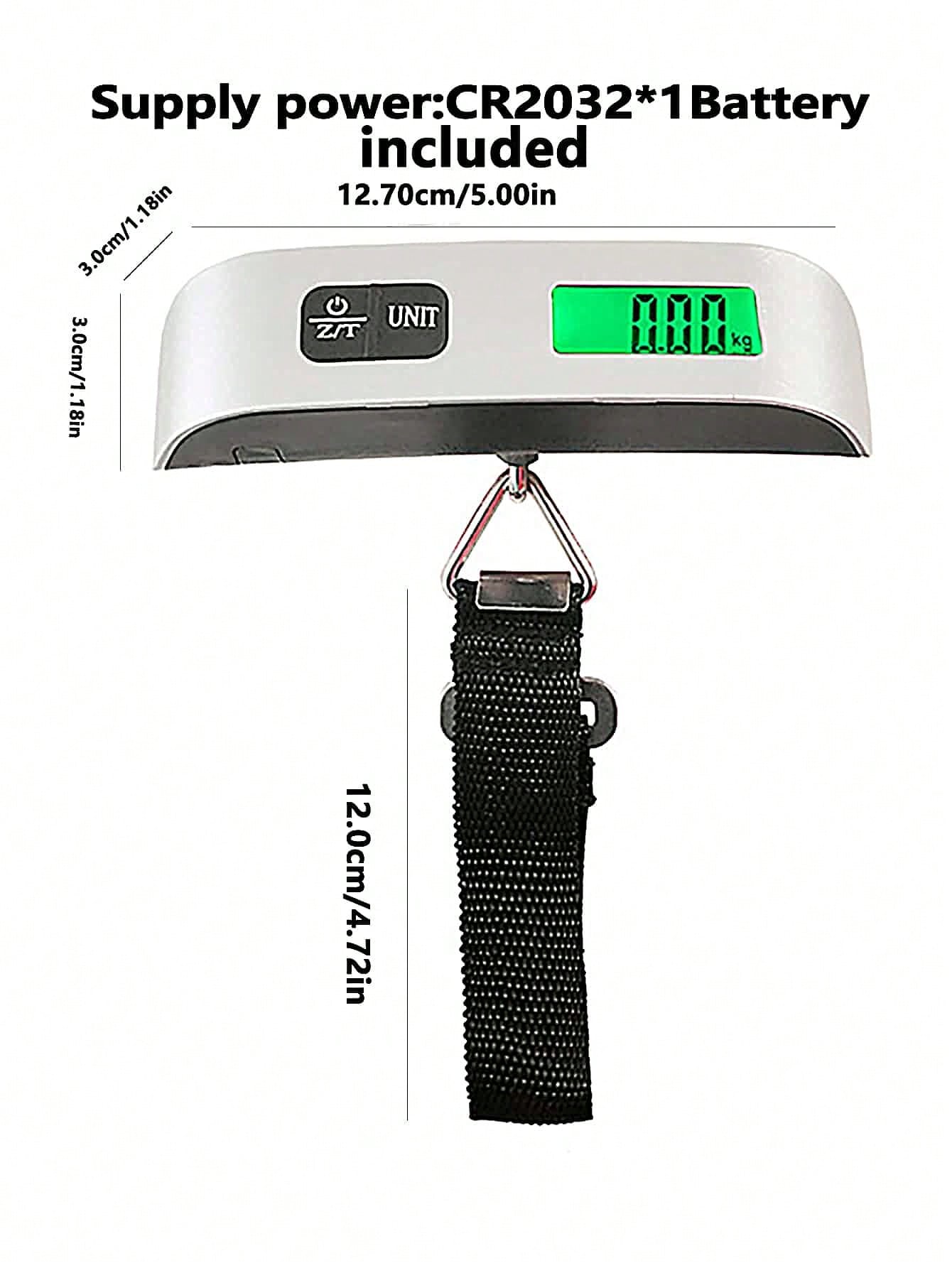 1pc Portable Luggage Scale New Electronic Handheld Scale For Fishing Hanging Hook Weighing Balance-Silver-4