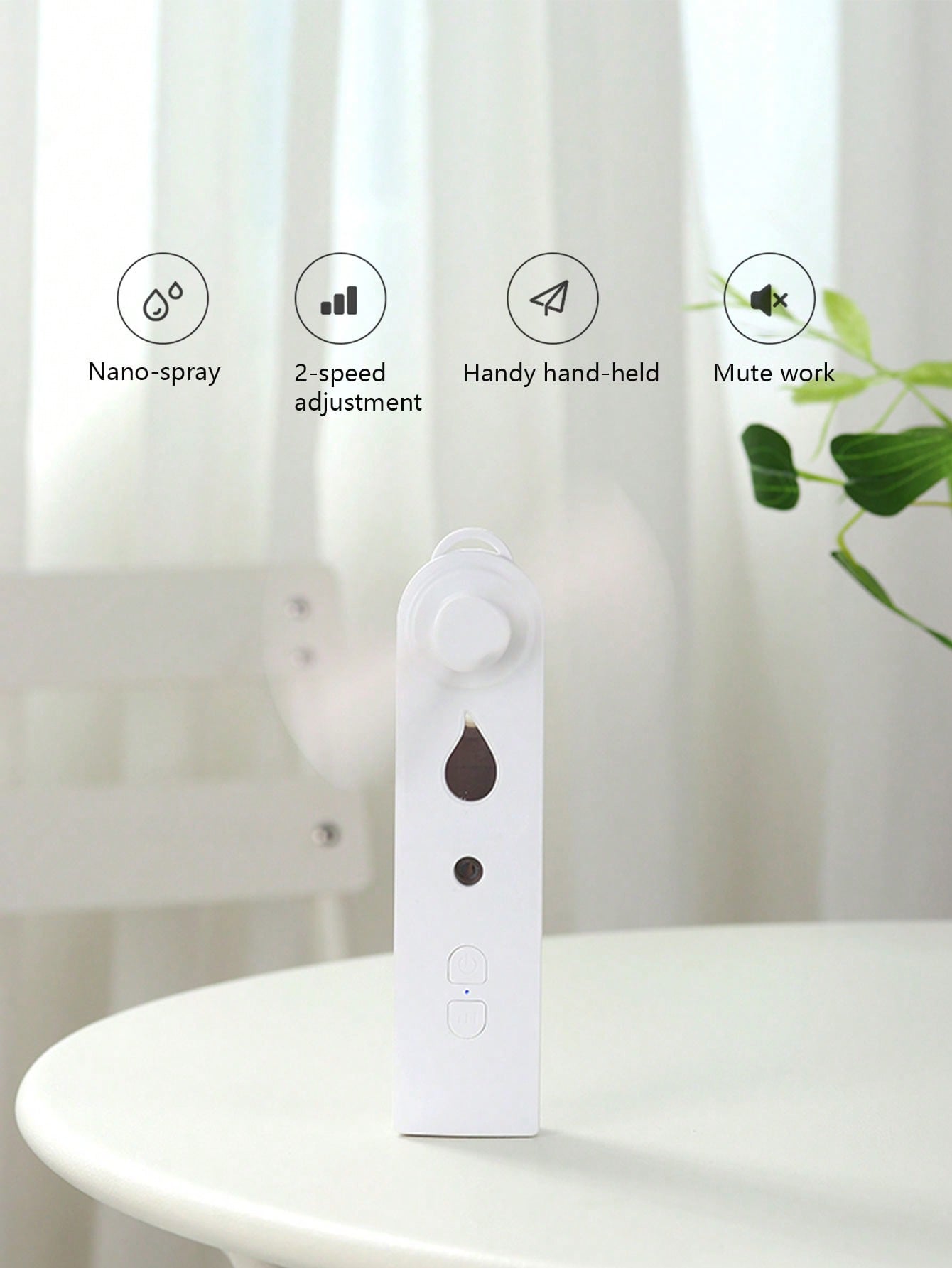 White Nano Mist Spray Fan & Moisture Device L15-White-4