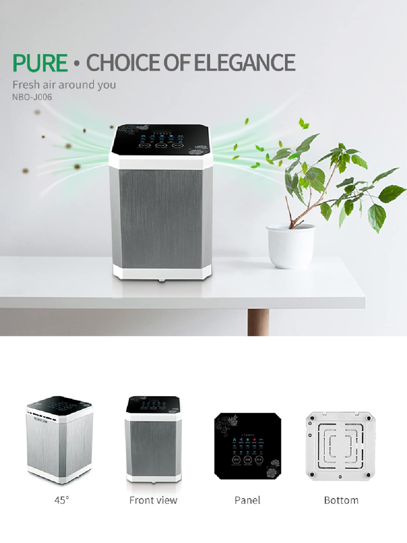 1pc Desktop Air Purifier For Home, Eliminate Formaldehyde, Dust, Odor, Ideal For Office--1