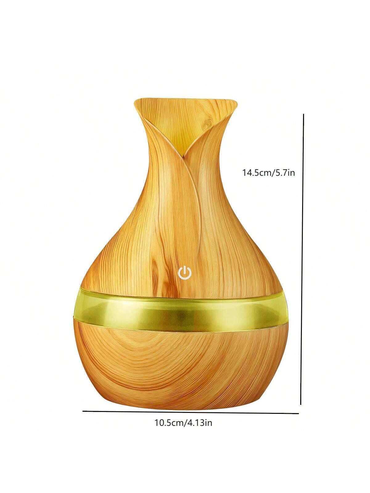 1pc Portable Desktop Usb Wood Grain Humidifier, Aroma Diffuser, Atomizer, Moisturizer, Air Purifier With Flower Vase Design, Suitable For Home, Bedroom, Outdoor, Travel-light wood grain-8